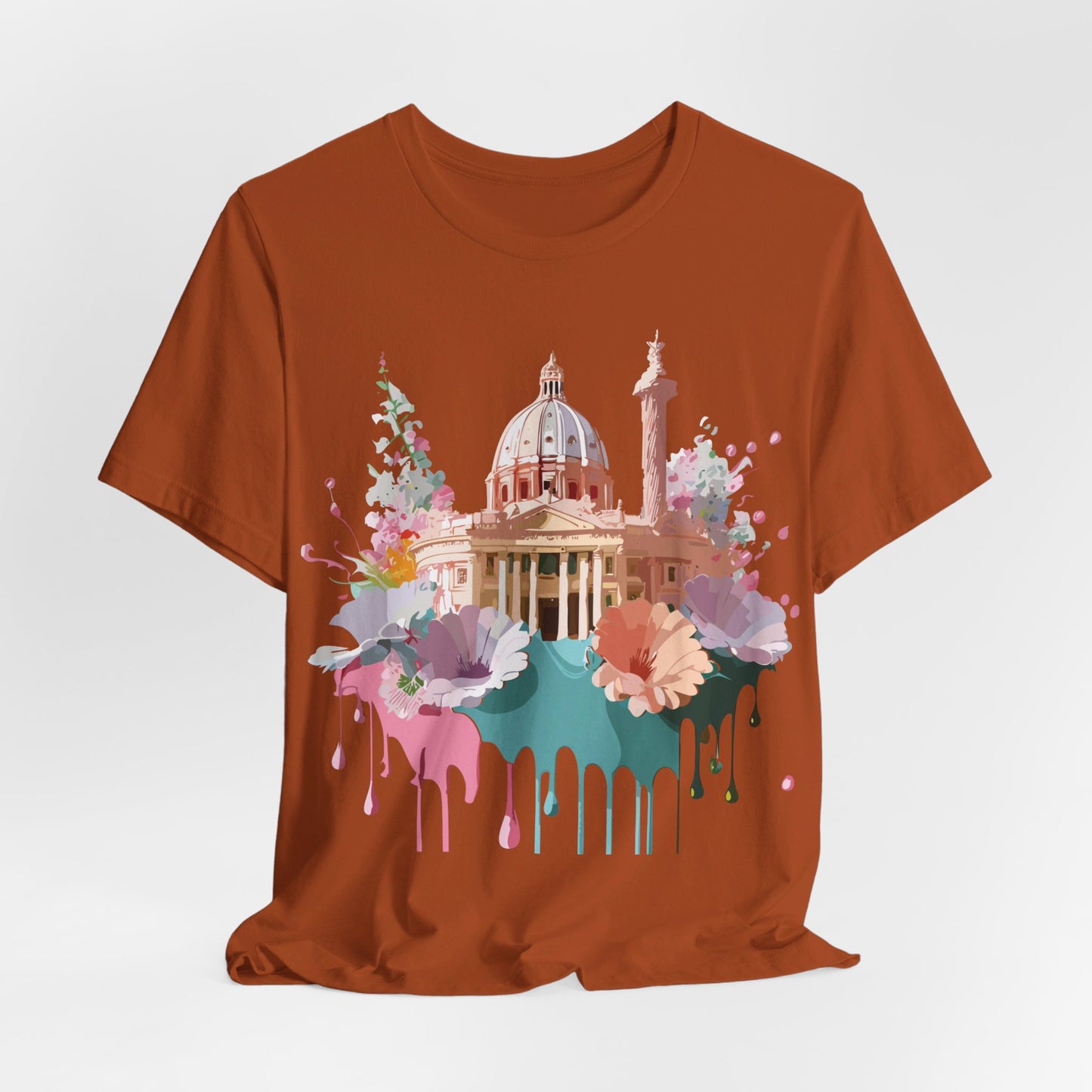 Natural Cotton Tee Shirt - Beautiful Places Collection - Rome Printify