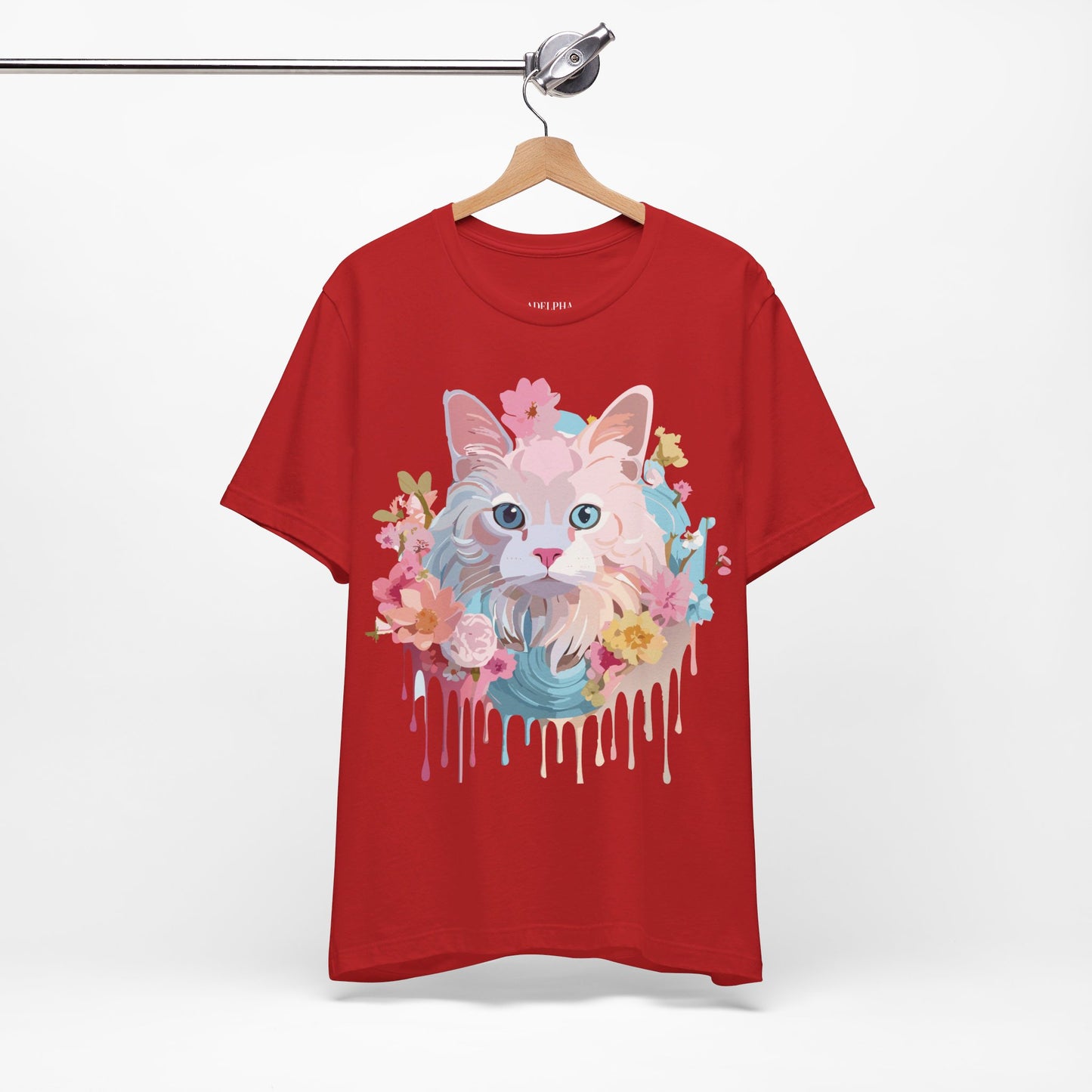 Natural Cotton Tee Shirt with Cat Printify