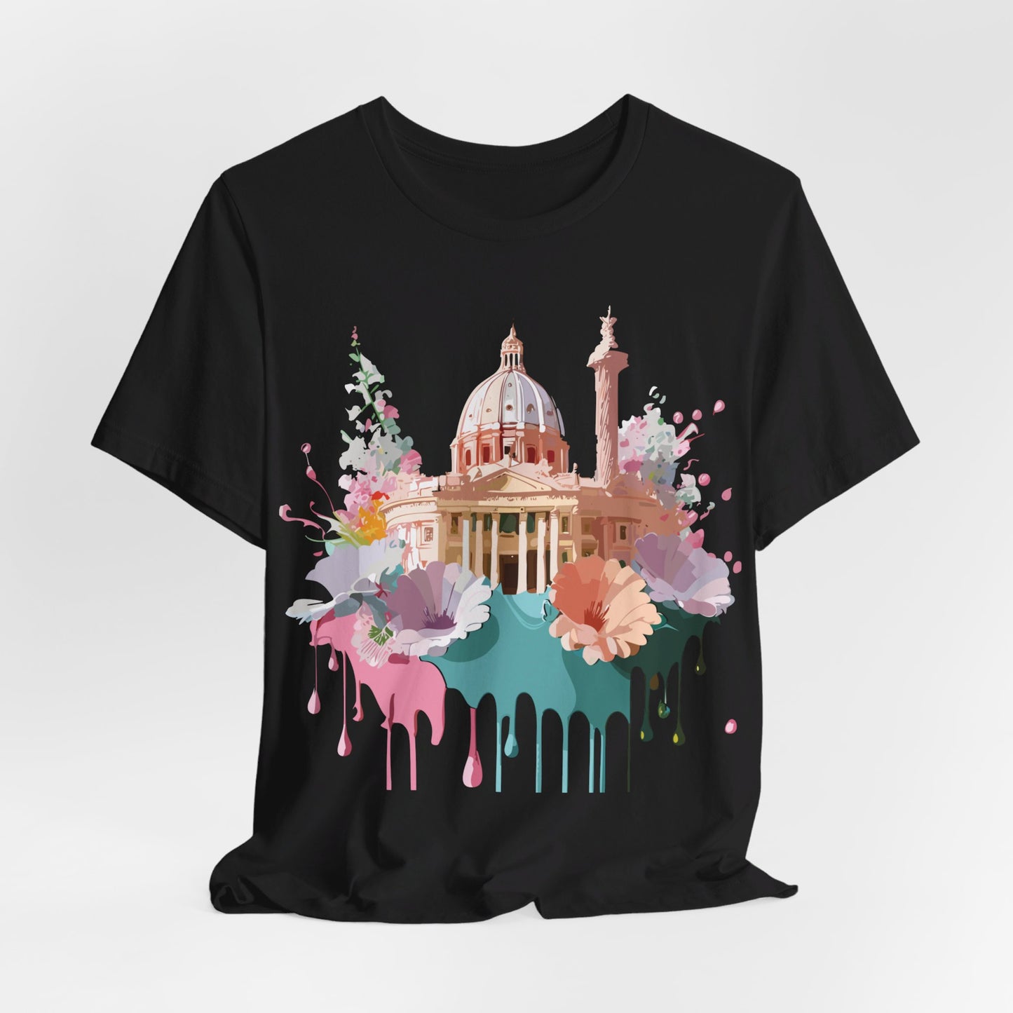 Natural Cotton Tee Shirt - Beautiful Places Collection - Rome Printify