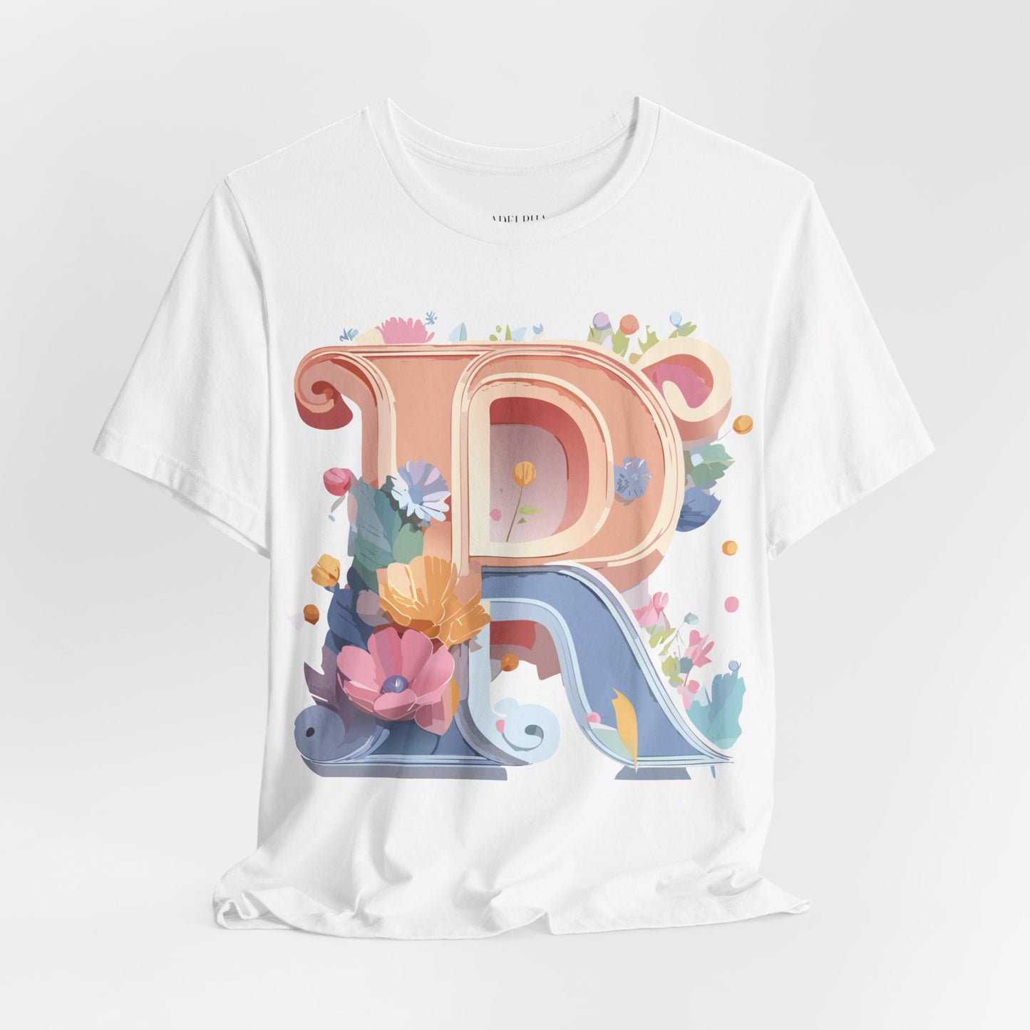 Natural Cotton Tee Shirt - Letters Collection - R Printify