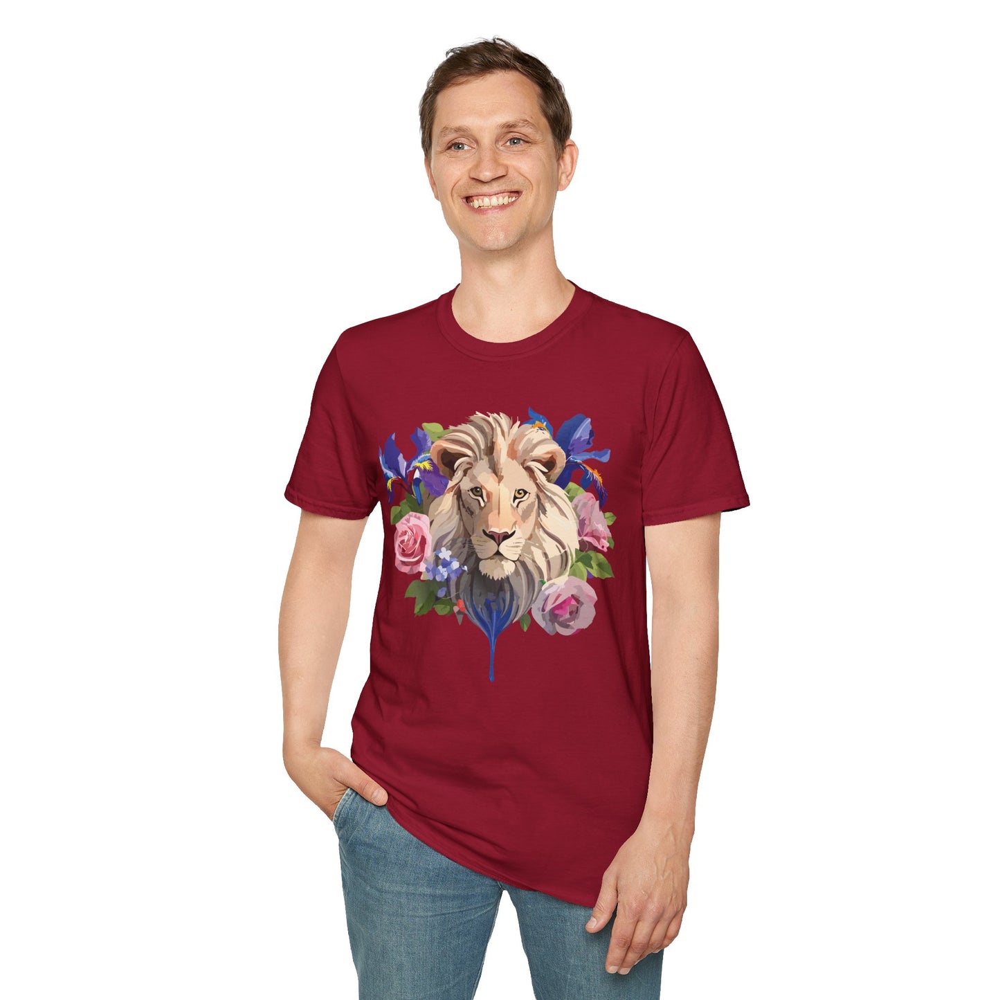Lion Shirt, Shirt with Lion, Floral Lion Tee, Shirt with Animals