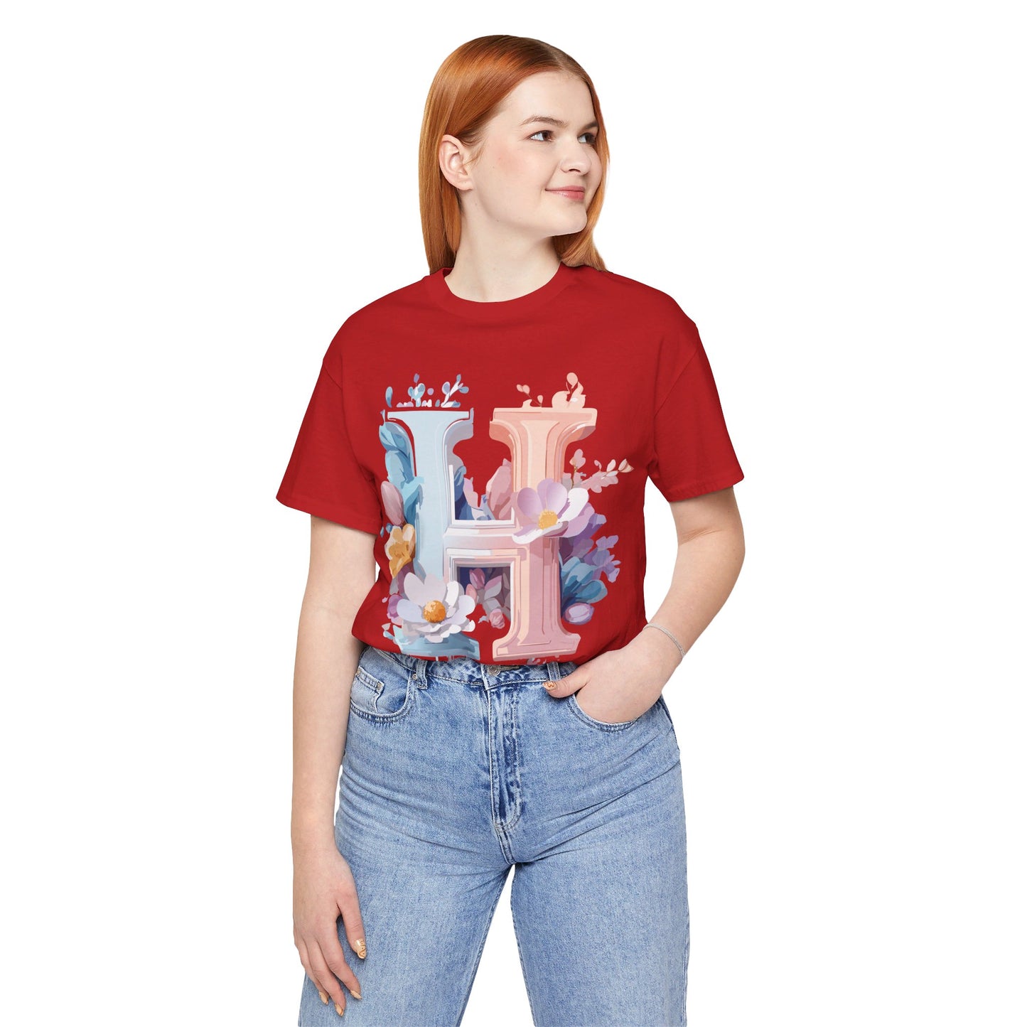 Natural Cotton Tee Shirt - Letters Collection - H Printify