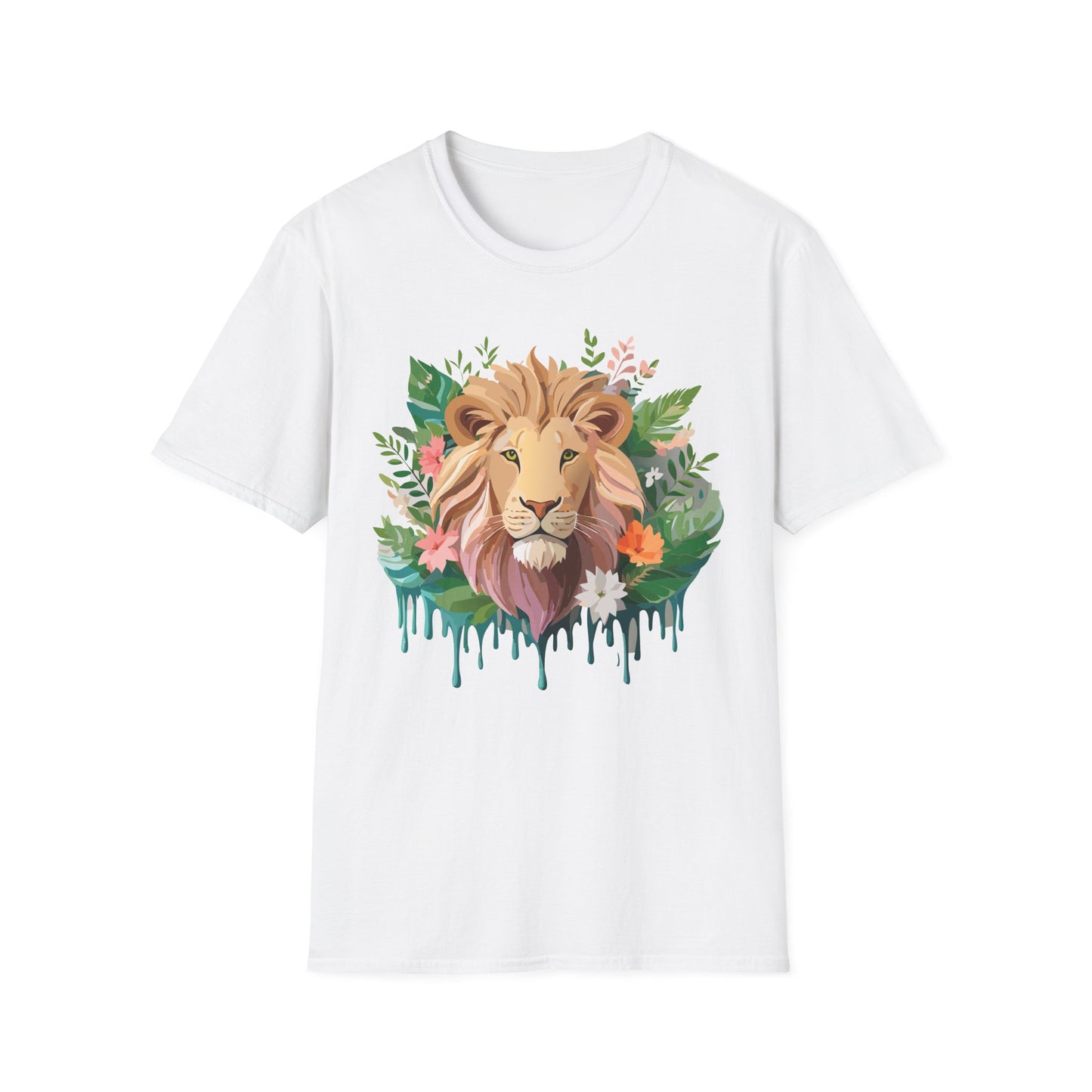 Lion Shirt, Shirt with Lion, Floral Lion Tee, Shirt with Animals