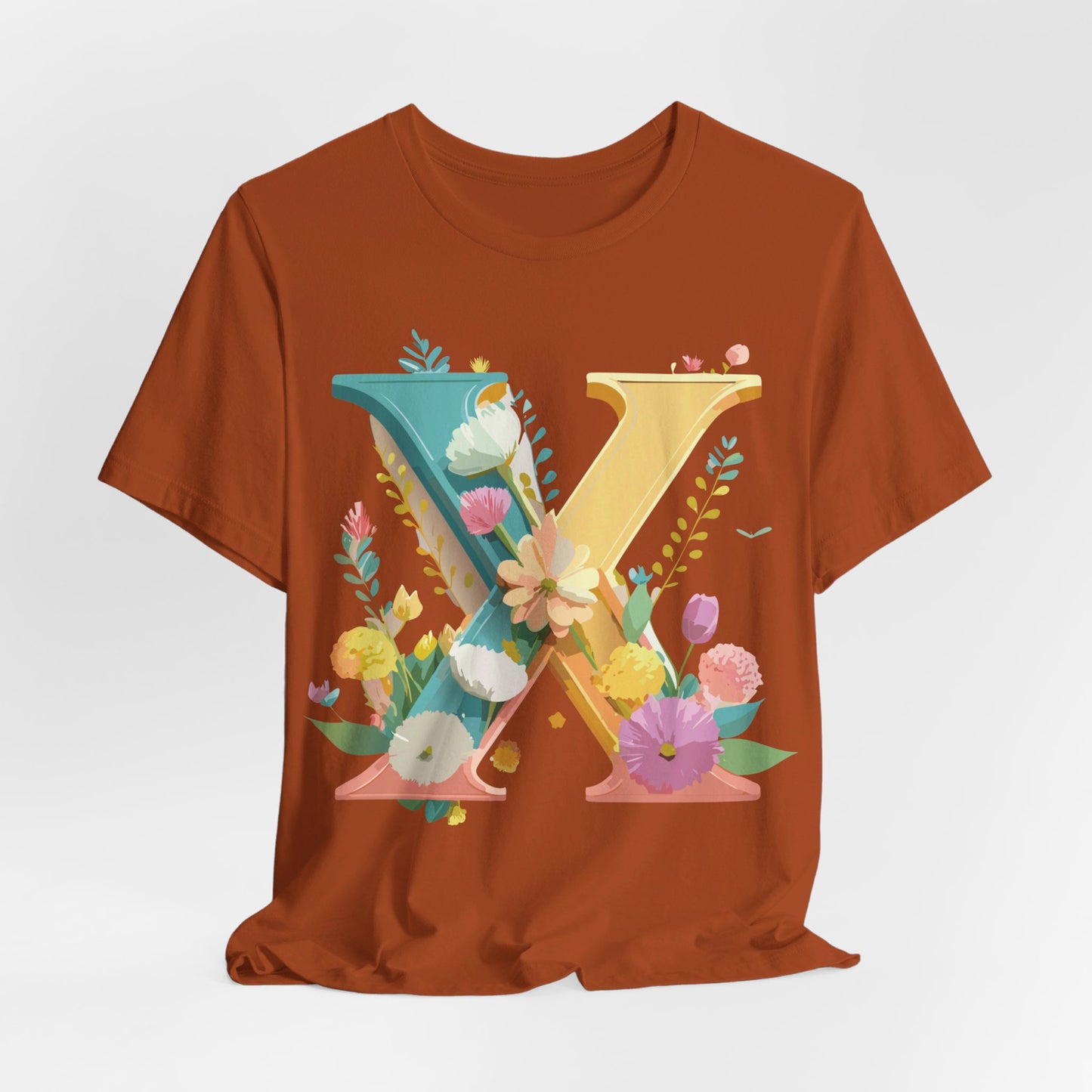 Natural Cotton Tee Shirt - Letters Collection - X Printify