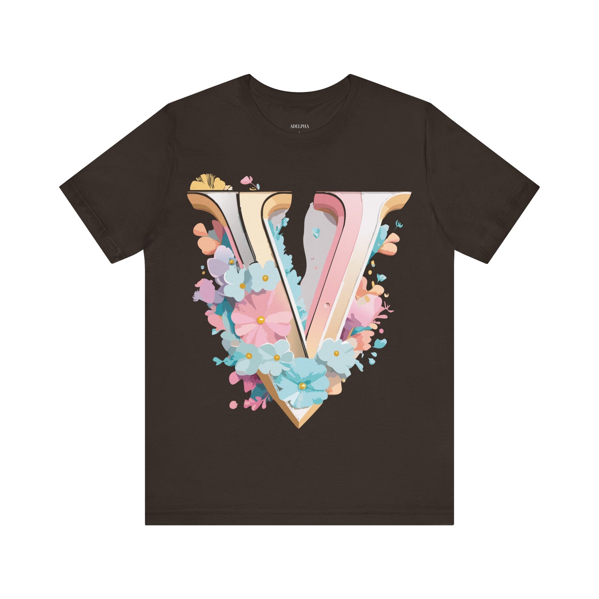 Natural Cotton Tee Shirt - Letters Collection - V Printify