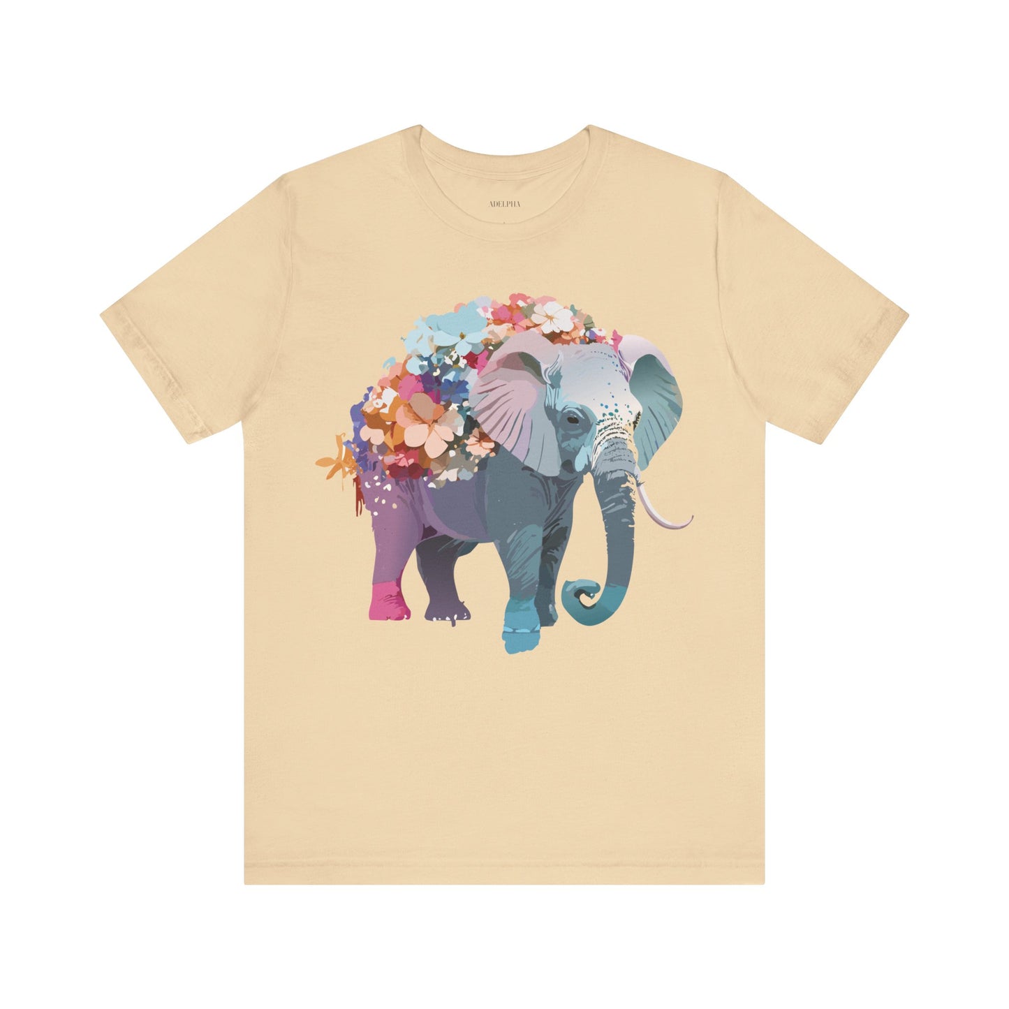 Natural Cotton Tee Shirt with Elephant Printify
