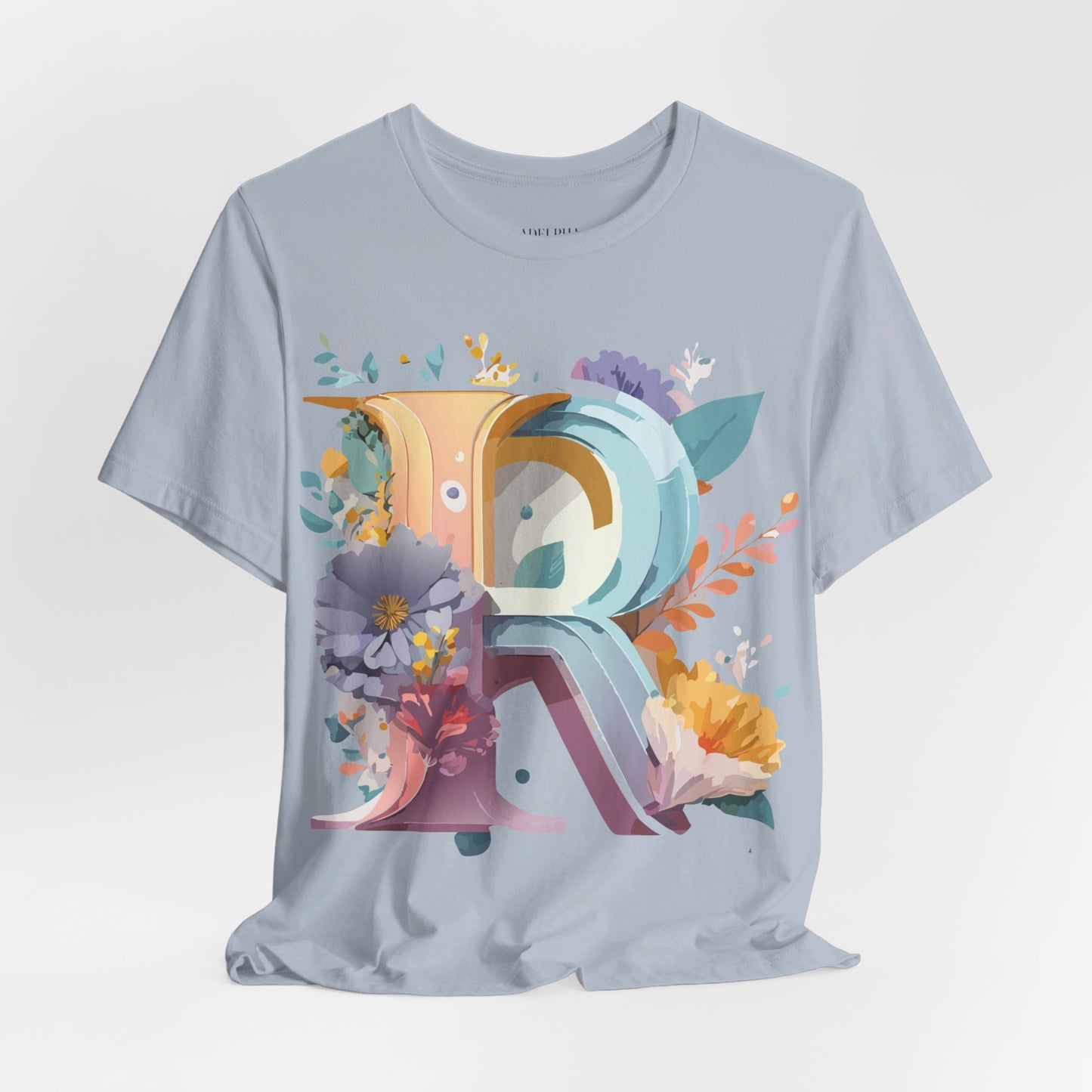 Natural Cotton Tee Shirt - Letters Collection - R Printify