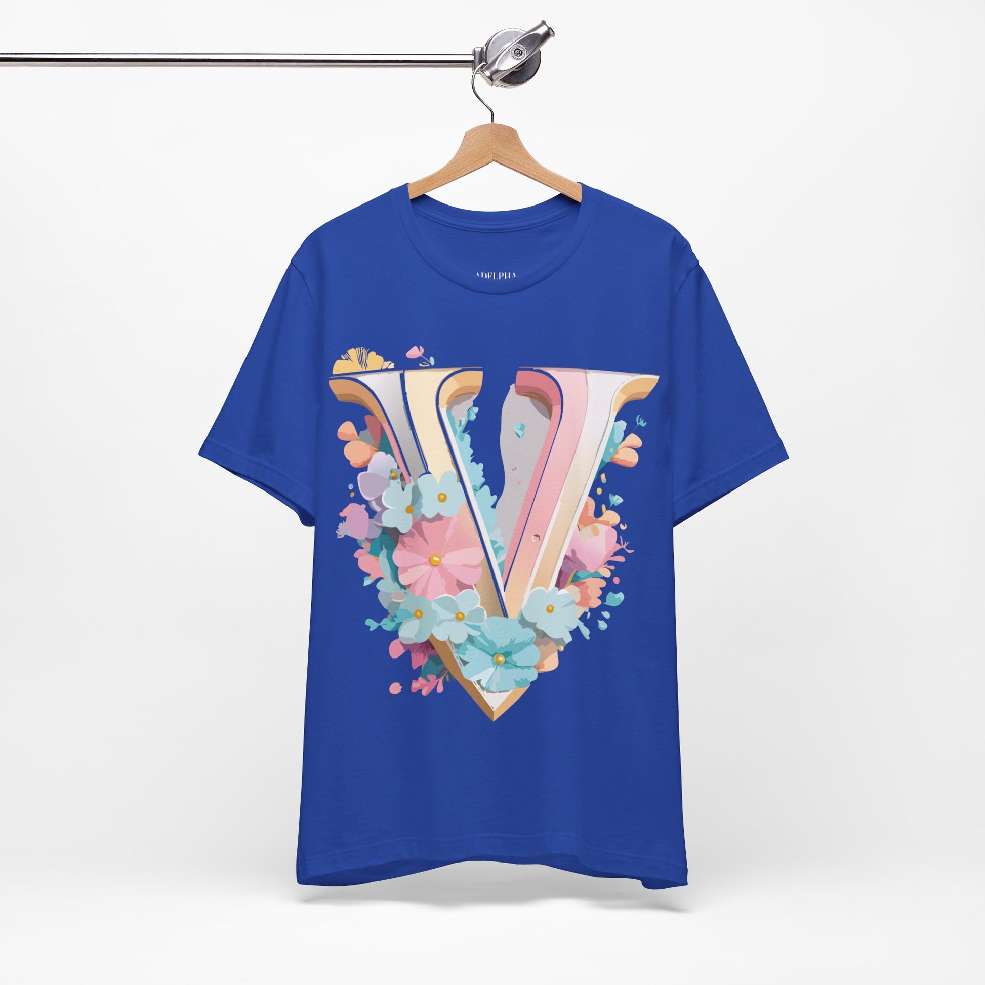 Natural Cotton Tee Shirt - Letters Collection - V Printify