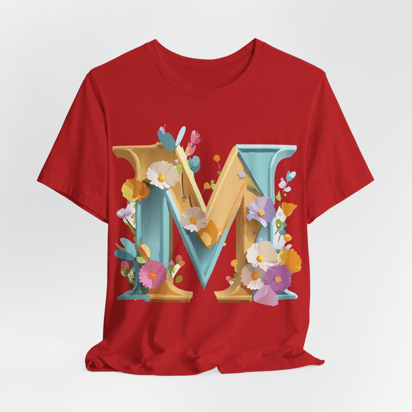 Natural Cotton Tee Shirt - Letters Collection - M Printify