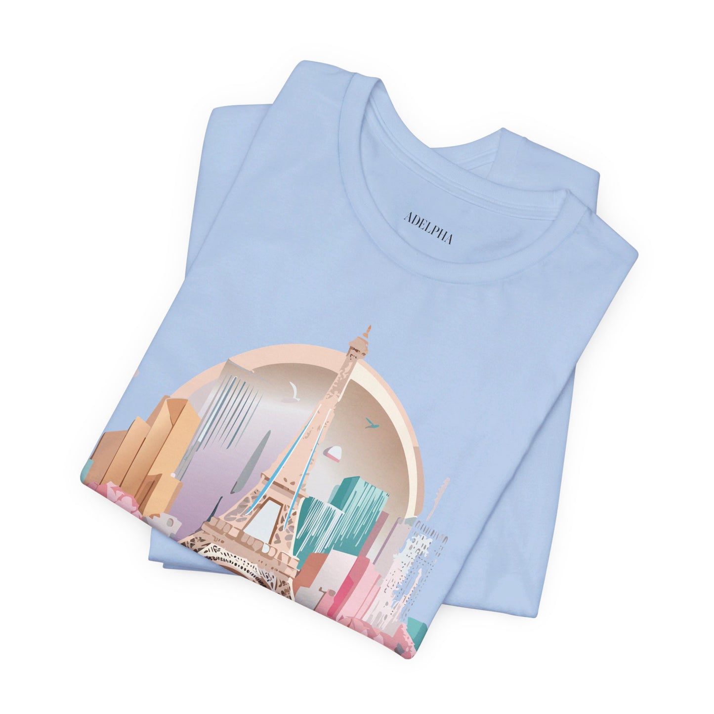 Natural Cotton Tee Shirt - Beautiful Places Collection - Paris Printify