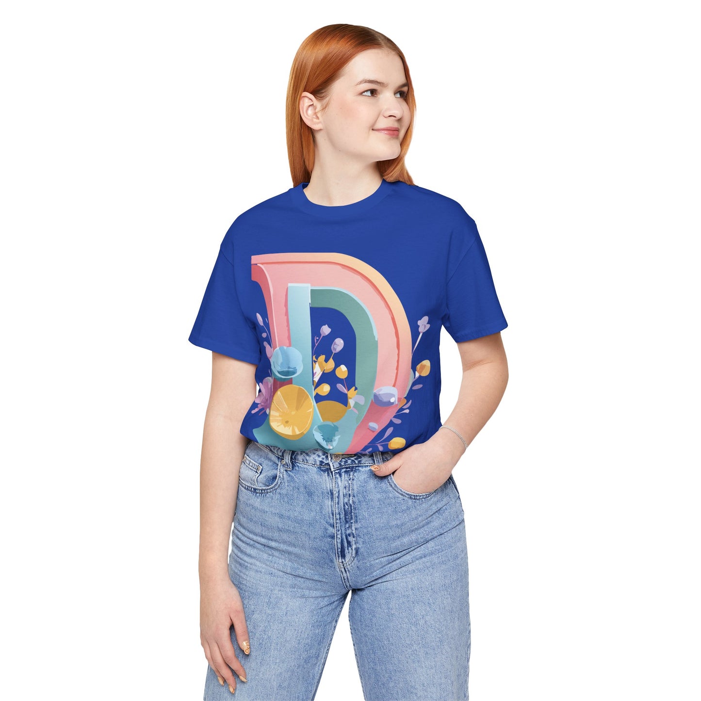 Natural Cotton Tee Shirt - Letters Collection - D Printify