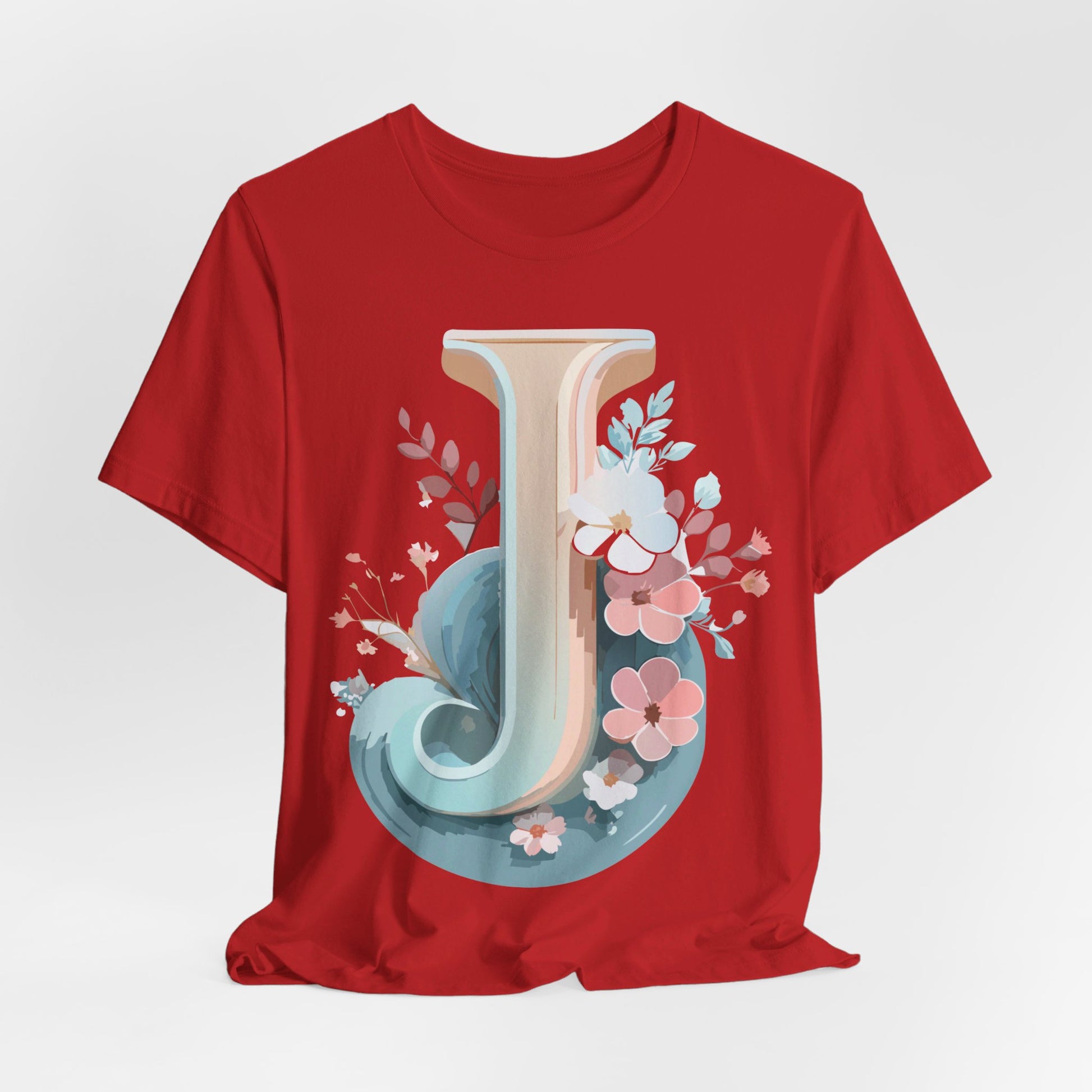 Natural Cotton Tee Shirt - Letters Collection - J Printify