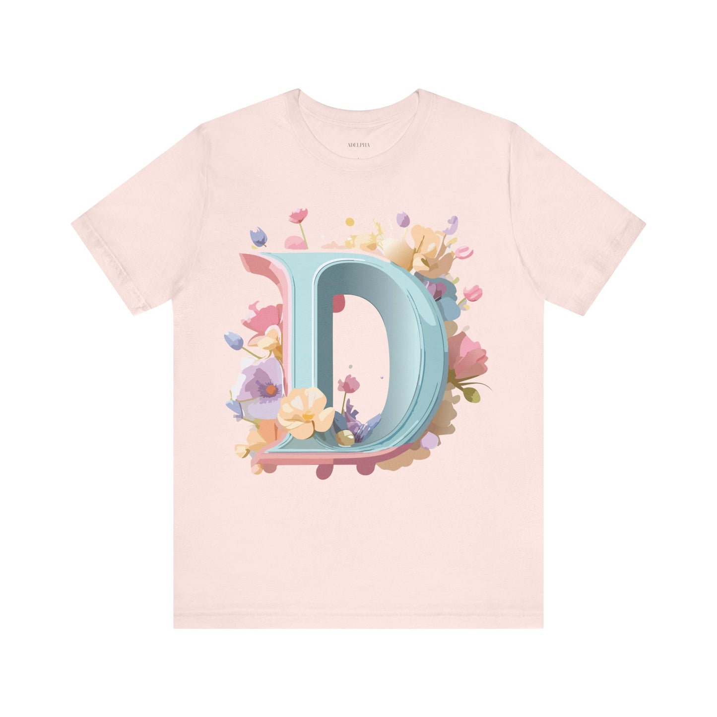 Natural Cotton Tee Shirt - Letters Collection - D Printify