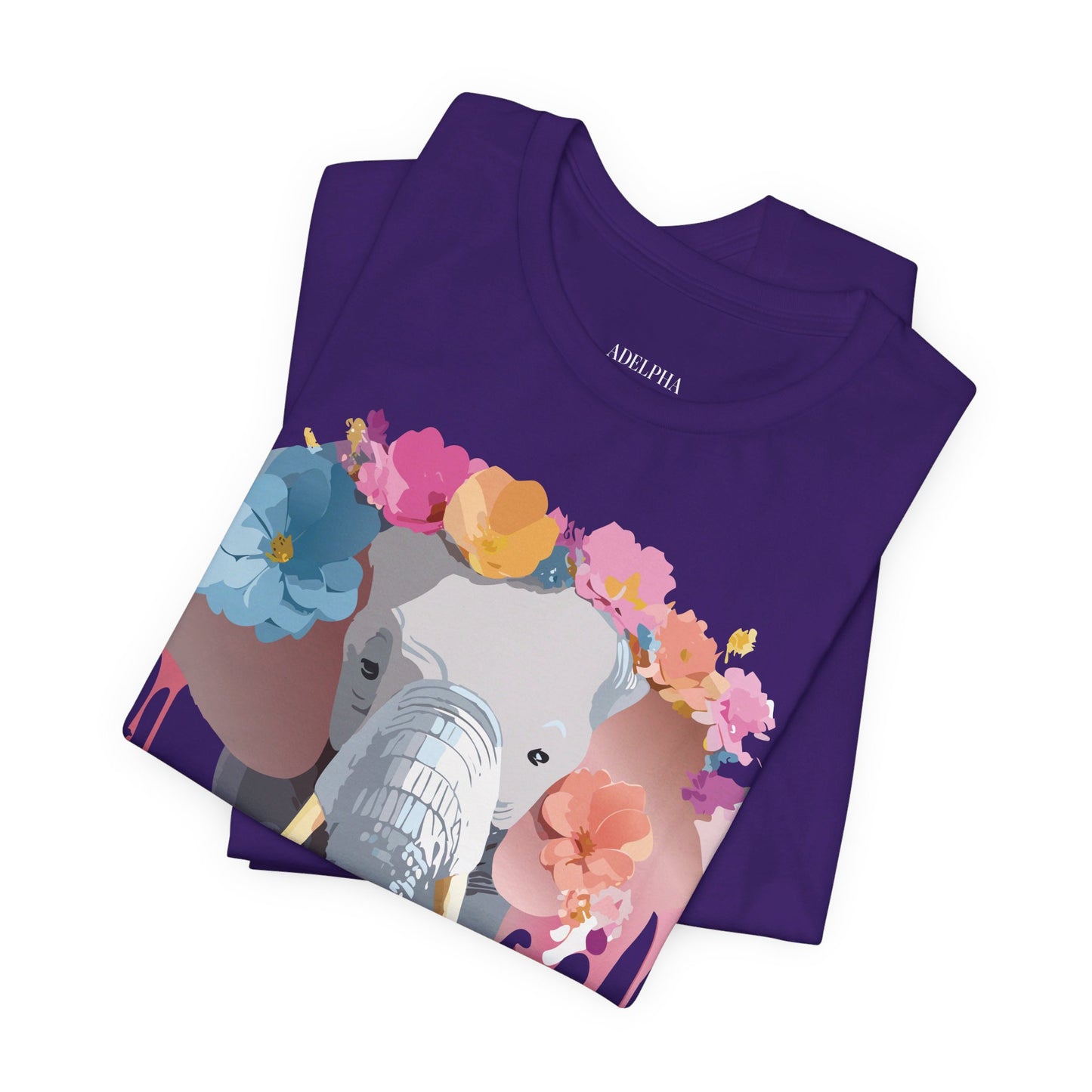 Natural Cotton Tee Shirt with Elephant Printify