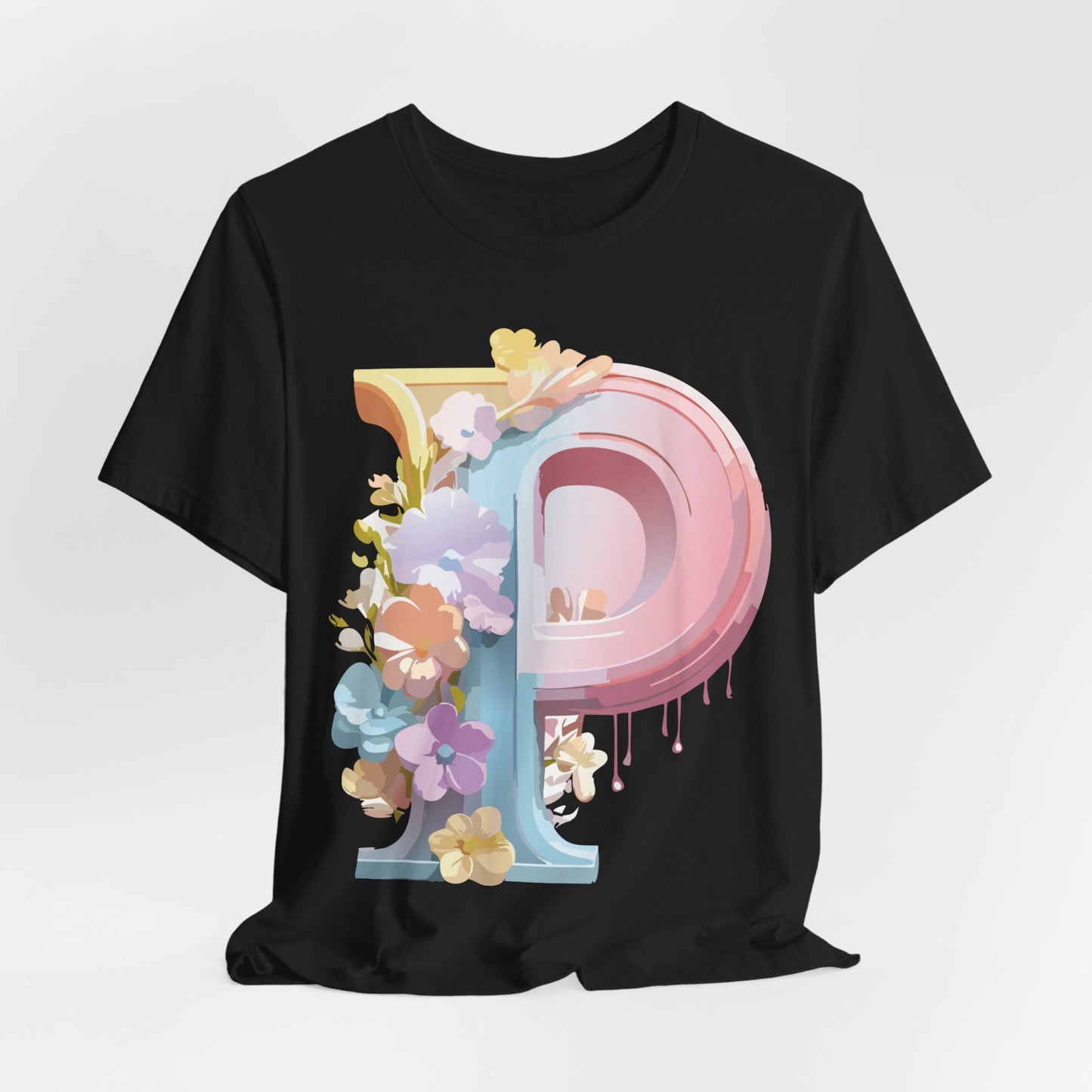 Natural Cotton Tee Shirt - Letters Collection - P Printify