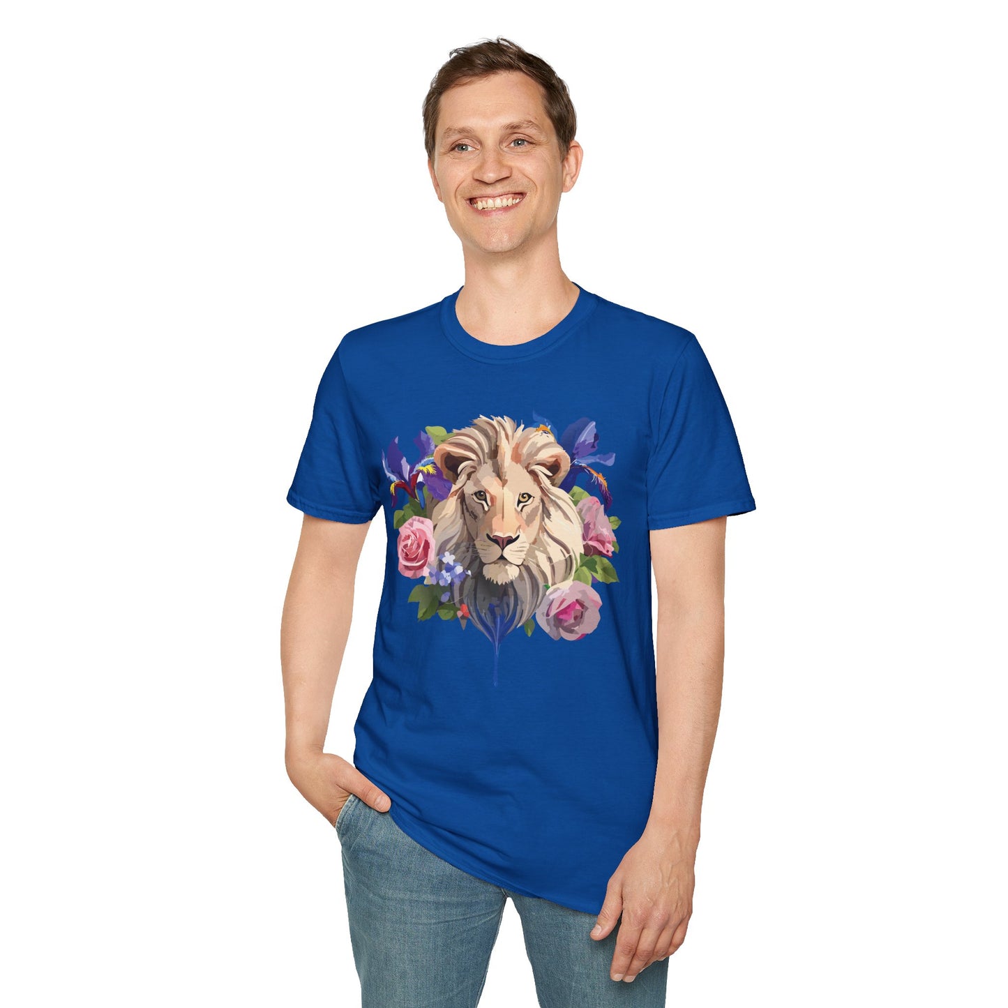Lion Shirt, Shirt with Lion, Floral Lion Tee, Shirt with Animals