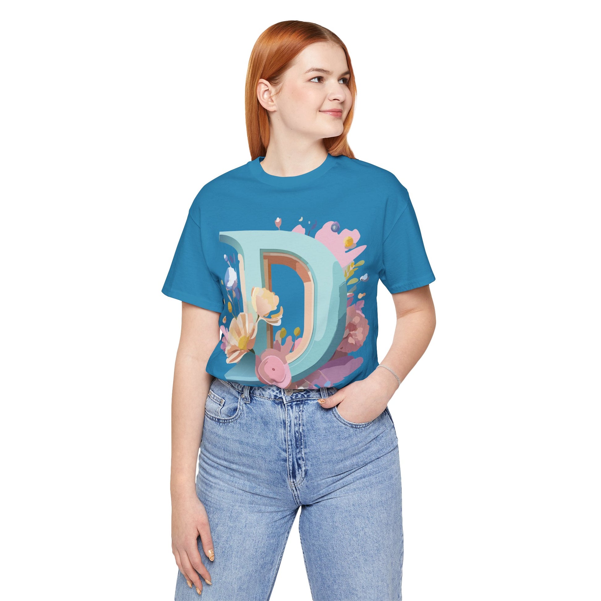 Natural Cotton Tee Shirt - Letters Collection - D Printify