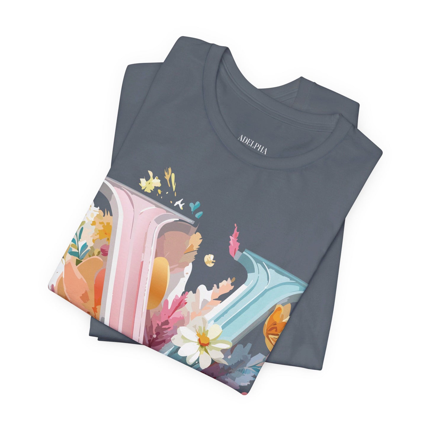 Natural Cotton Tee Shirt - Letters Collection - V Printify