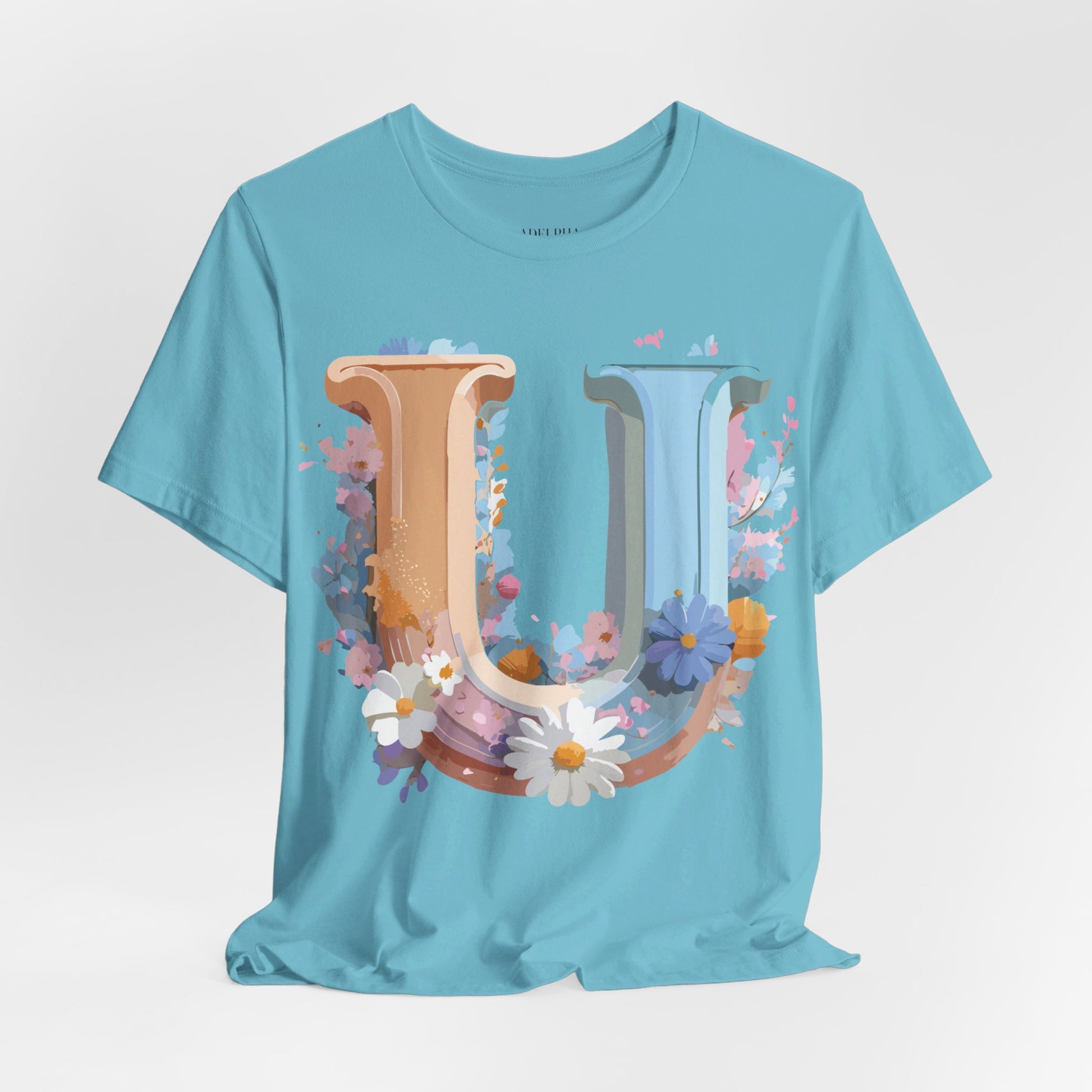 Natural Cotton Tee Shirt - Letters Collection - U Printify
