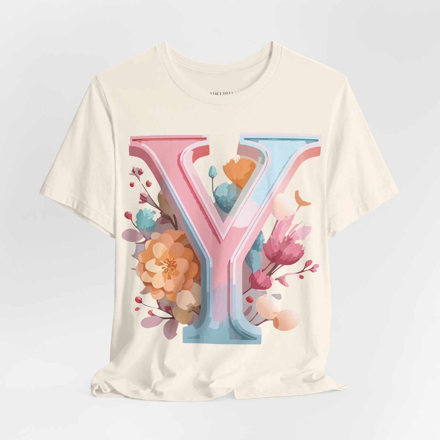 Natural Cotton Tee Shirt - Letters Collection - Y Printify