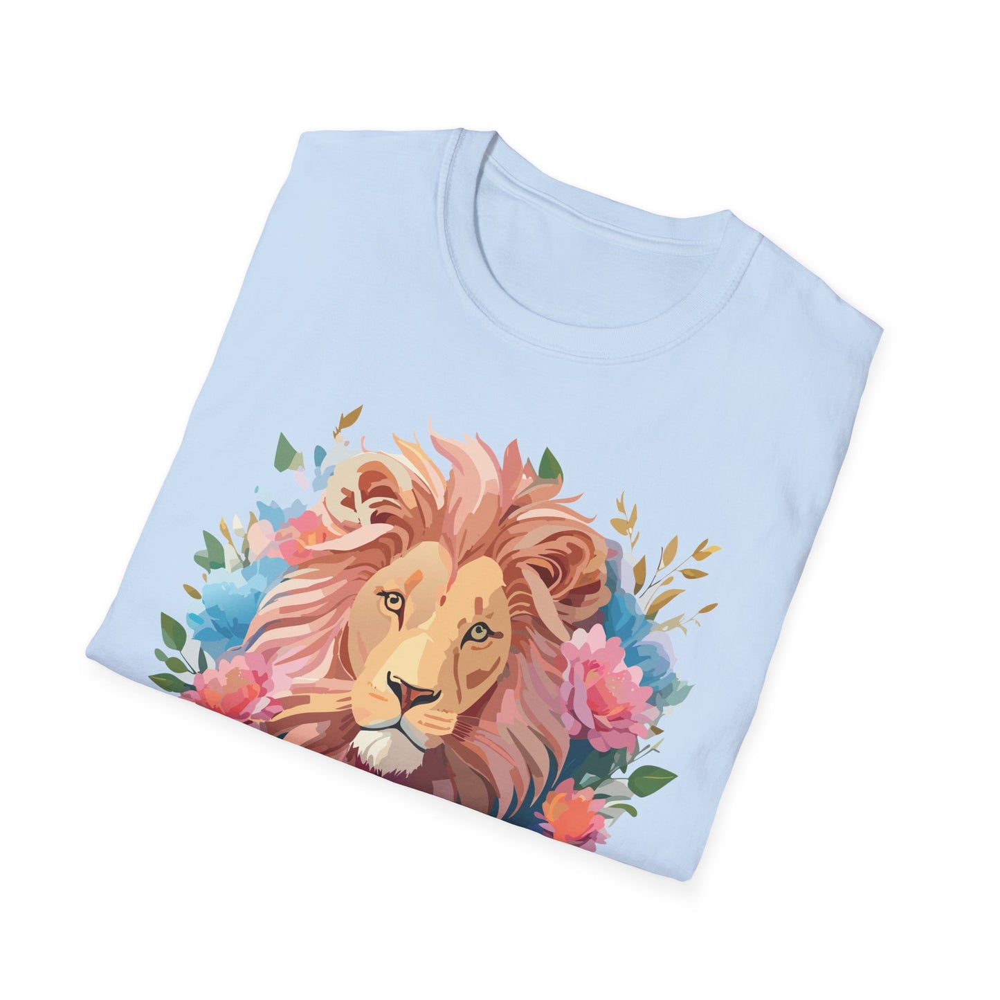 Lion Shirt, Shirt with Lion, Floral Lion Tee, Shirt with Animals