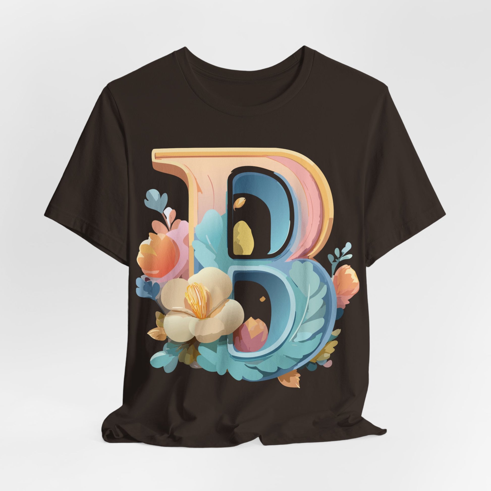 Natural Cotton Tee Shirt - Letters Collection - B Printify