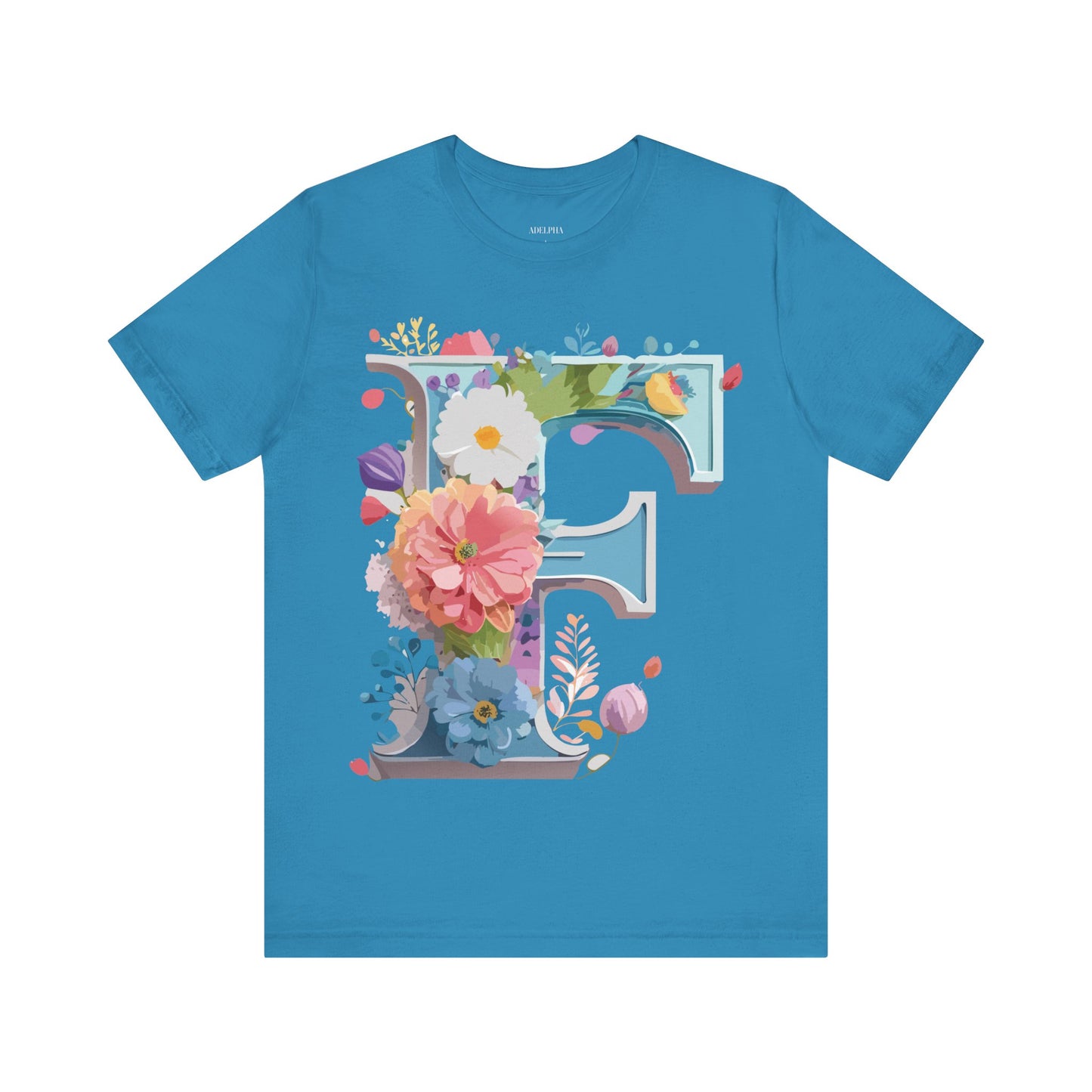 Natural Cotton Tee Shirt - Letters Collection - F Printify