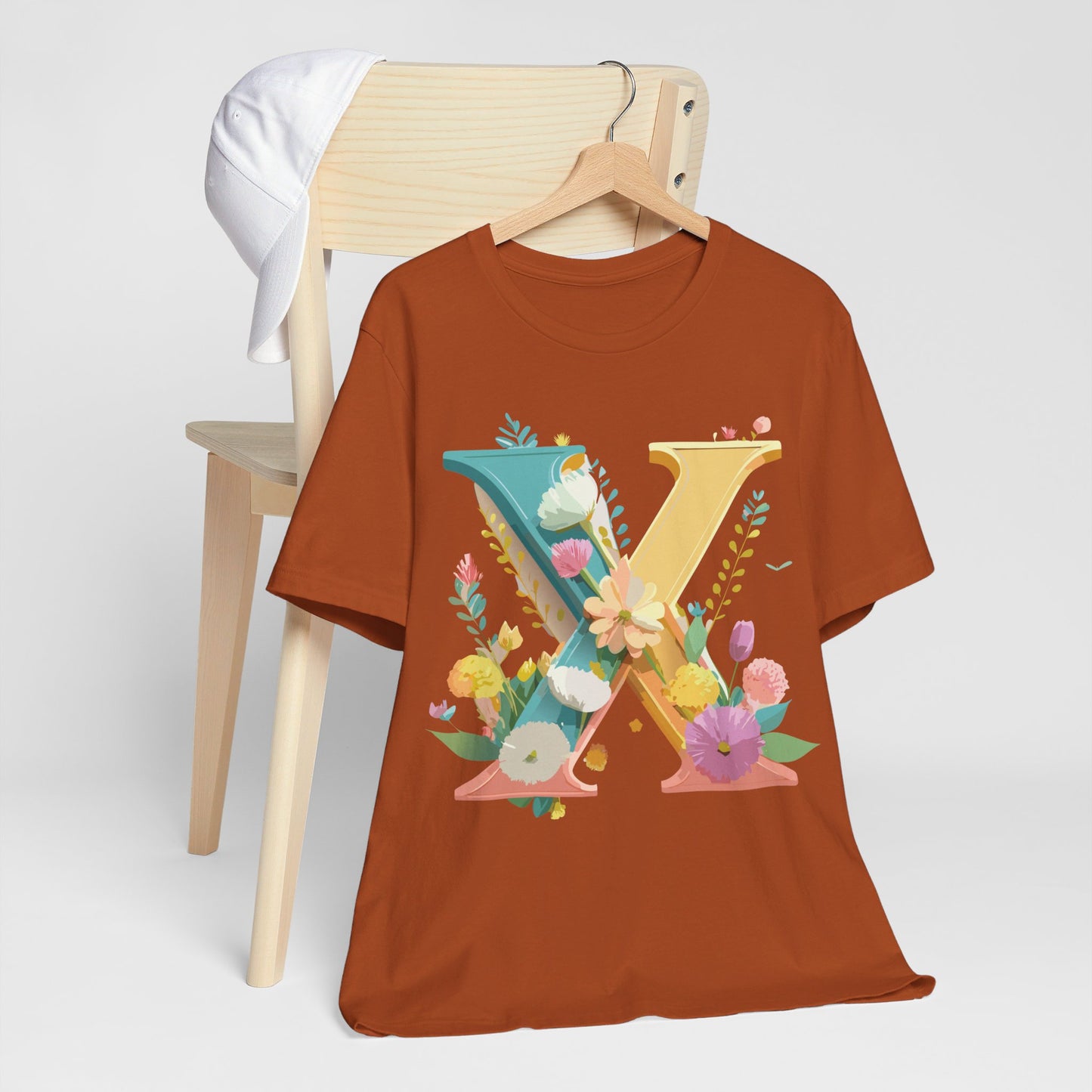 Natural Cotton Tee Shirt - Letters Collection - X Printify