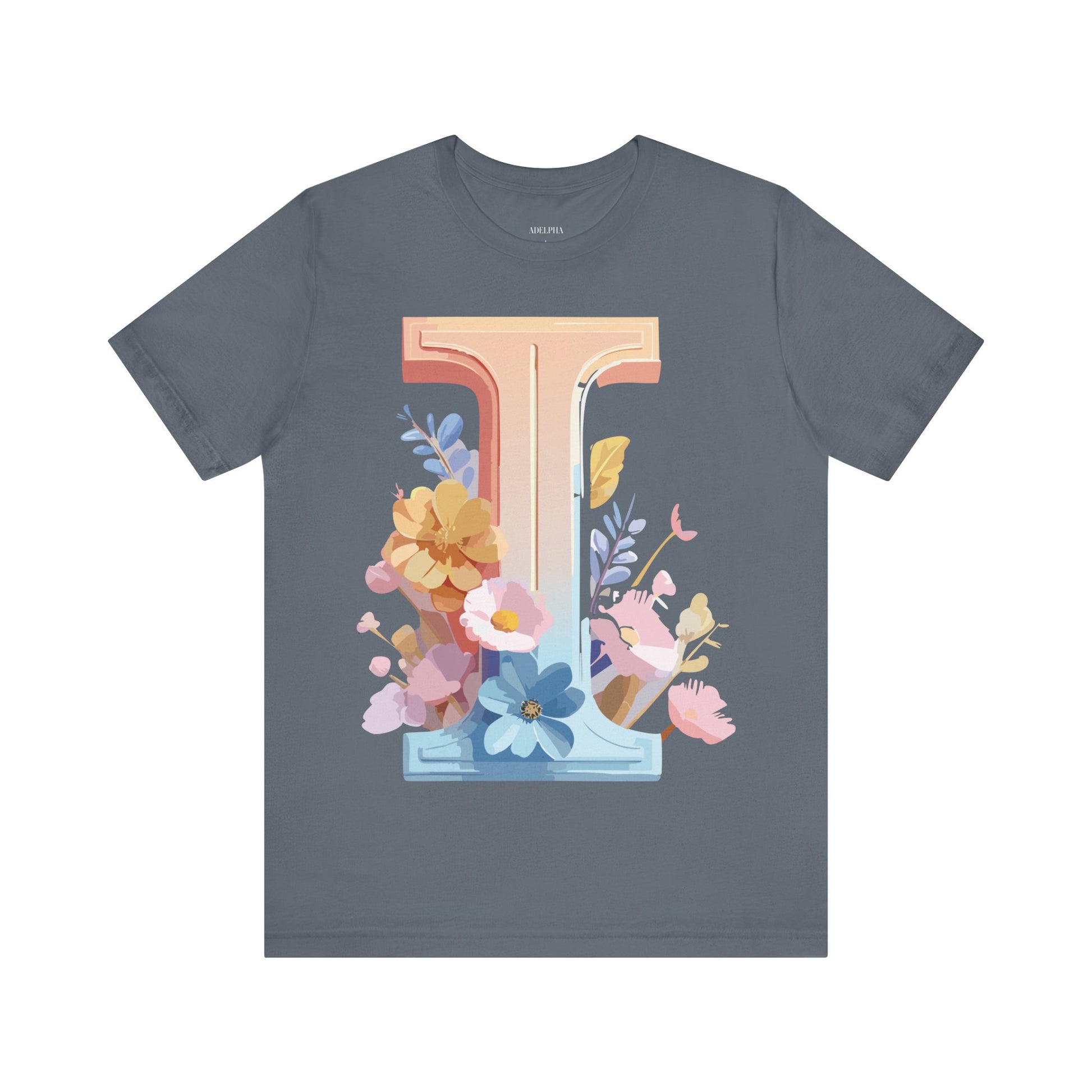 Natural Cotton Tee Shirt - Letters Collection - I Printify