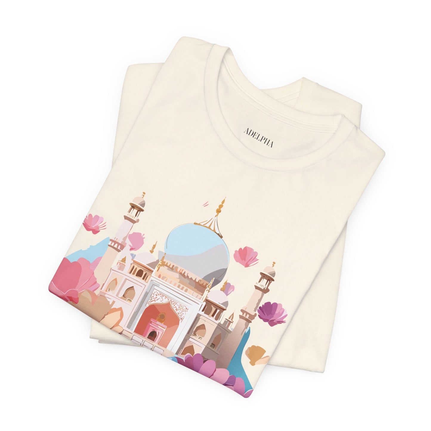 Natural Cotton Tee Shirt - Taj Mahal, India Printify