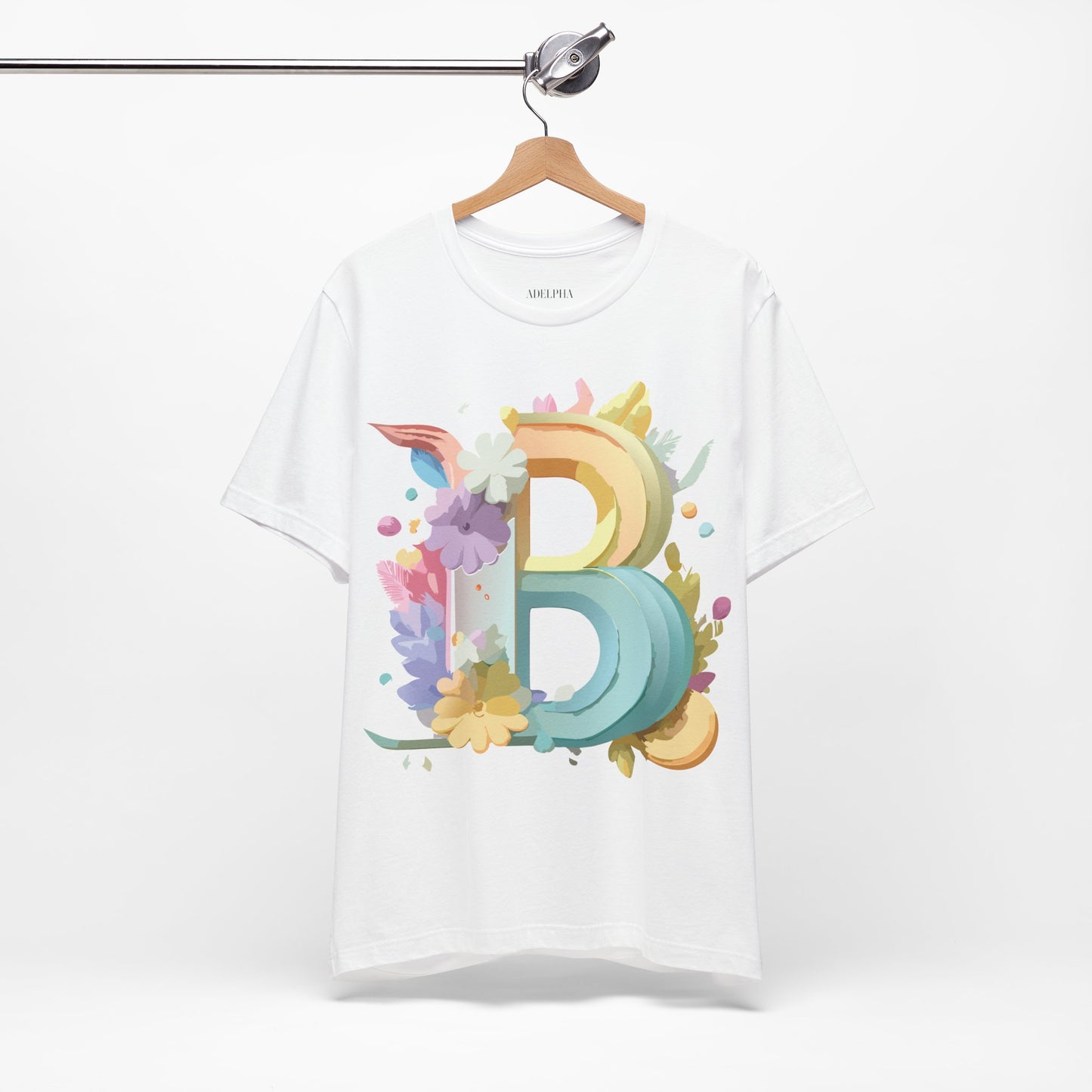 Natural Cotton Tee Shirt - Letters Collection - B Printify