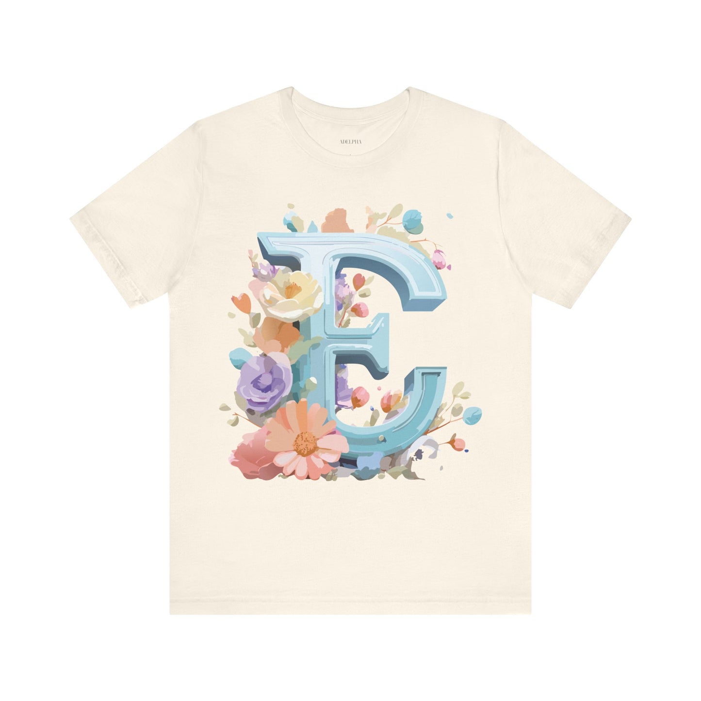 Natural Cotton Tee Shirt - Letters Collection - E Printify