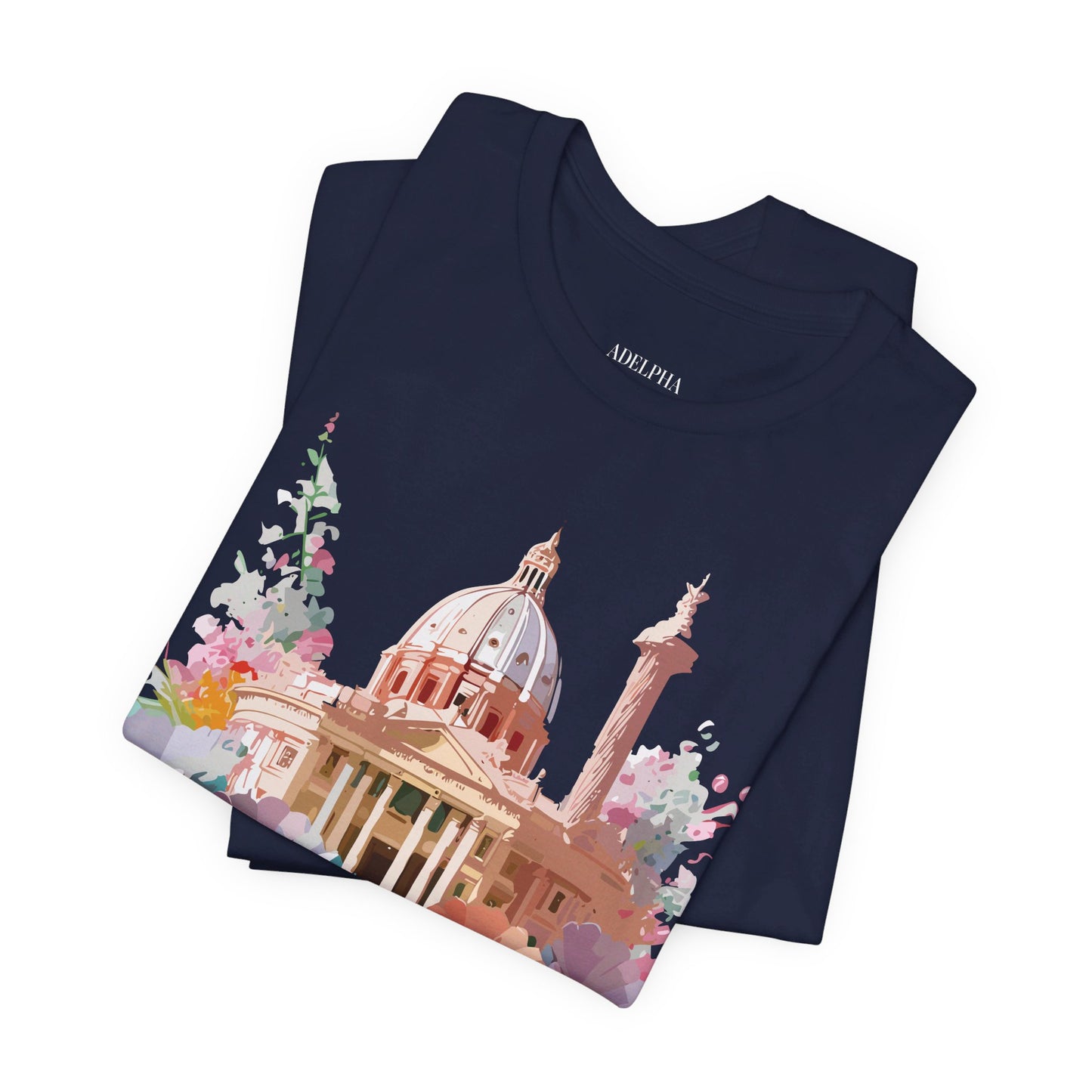 Natural Cotton Tee Shirt - Beautiful Places Collection - Rome Printify