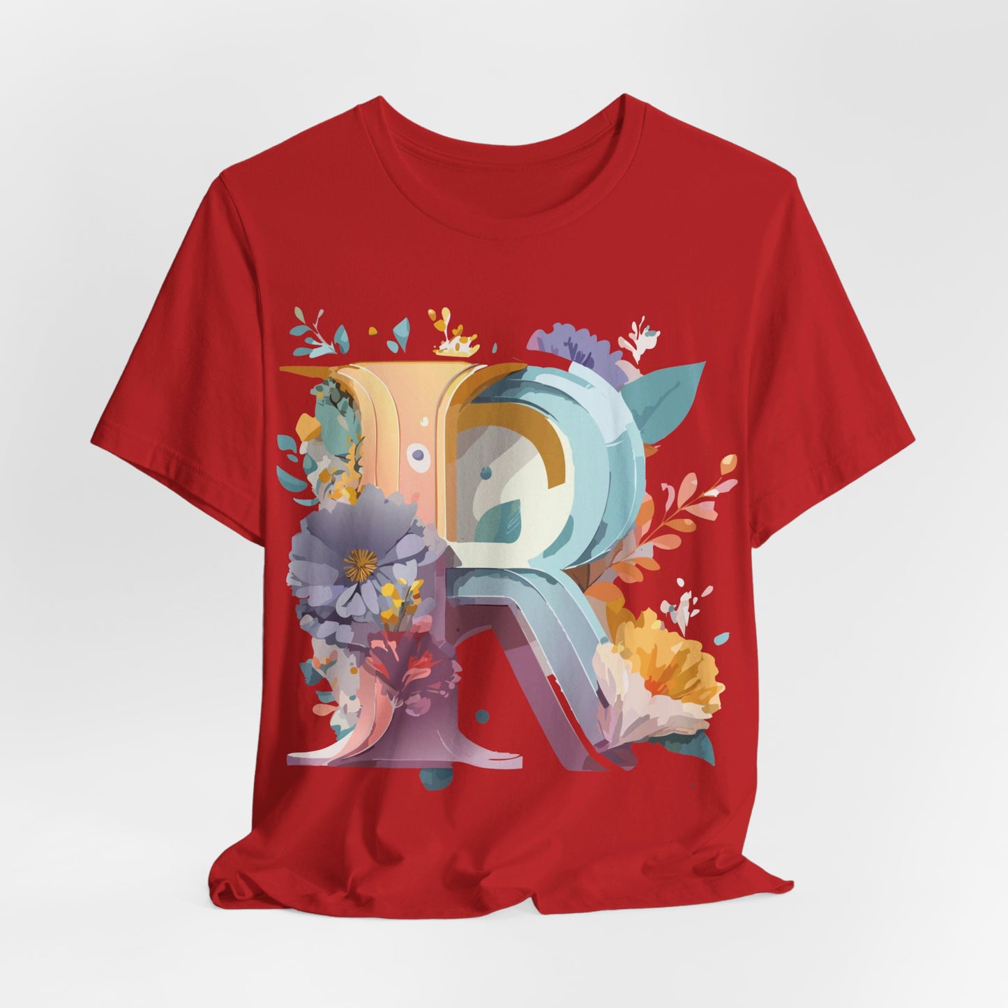 Natural Cotton Tee Shirt - Letters Collection - R Printify