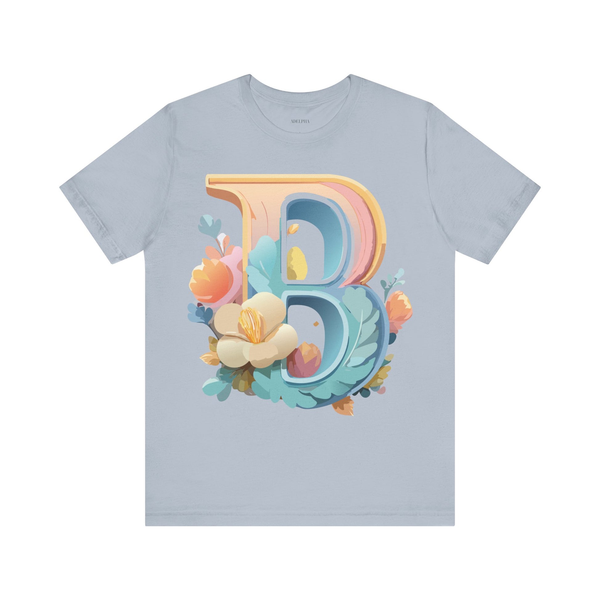 Natural Cotton Tee Shirt - Letters Collection - B Printify