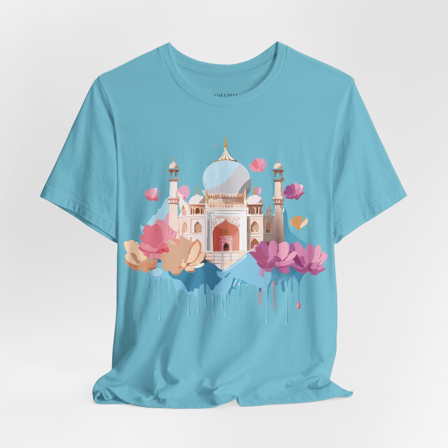Natural Cotton Tee Shirt - Taj Mahal, India Printify
