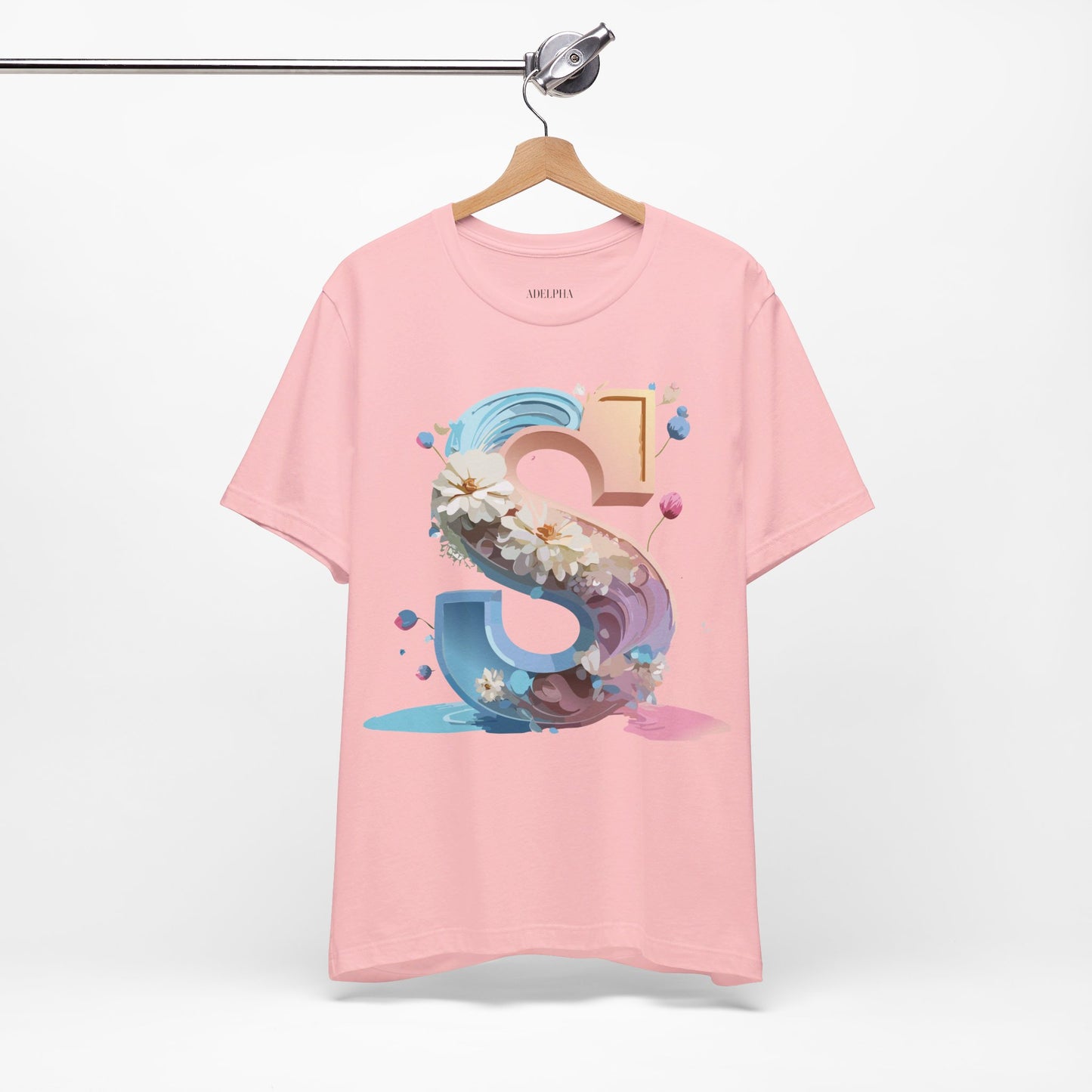 Natural Cotton Tee Shirt - Letters Collection - S Printify