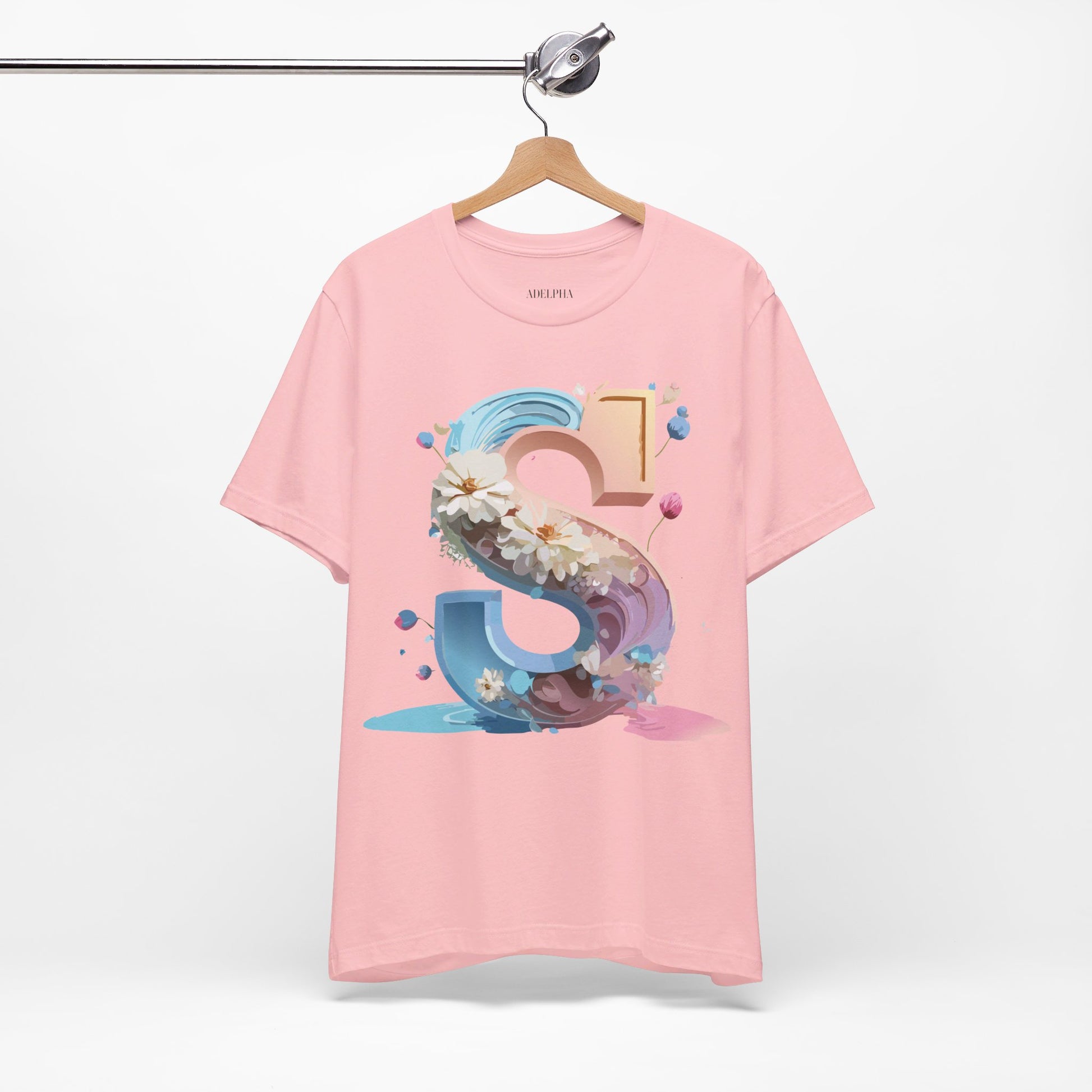 Natural Cotton Tee Shirt - Letters Collection - S Printify