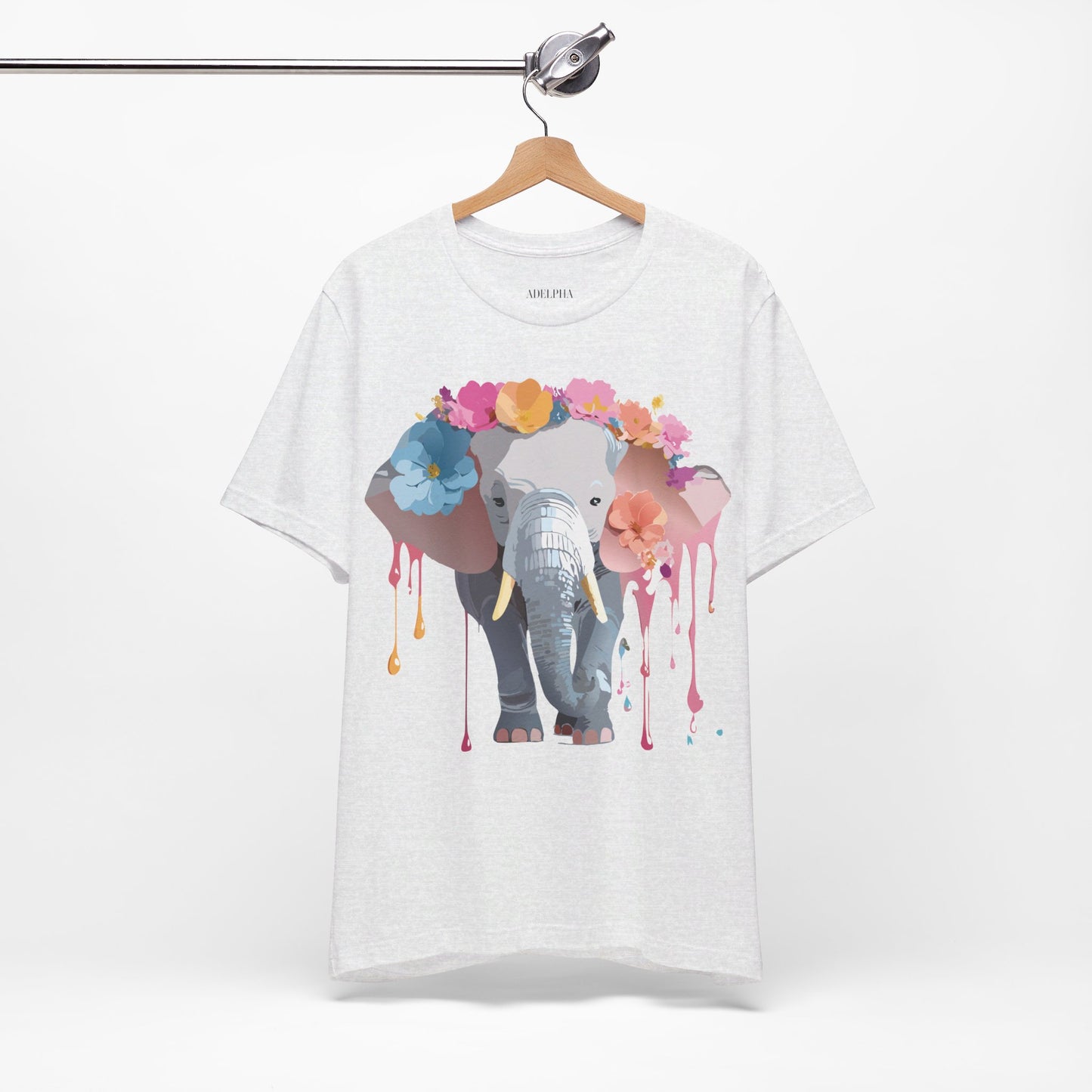 Natural Cotton Tee Shirt with Elephant Printify