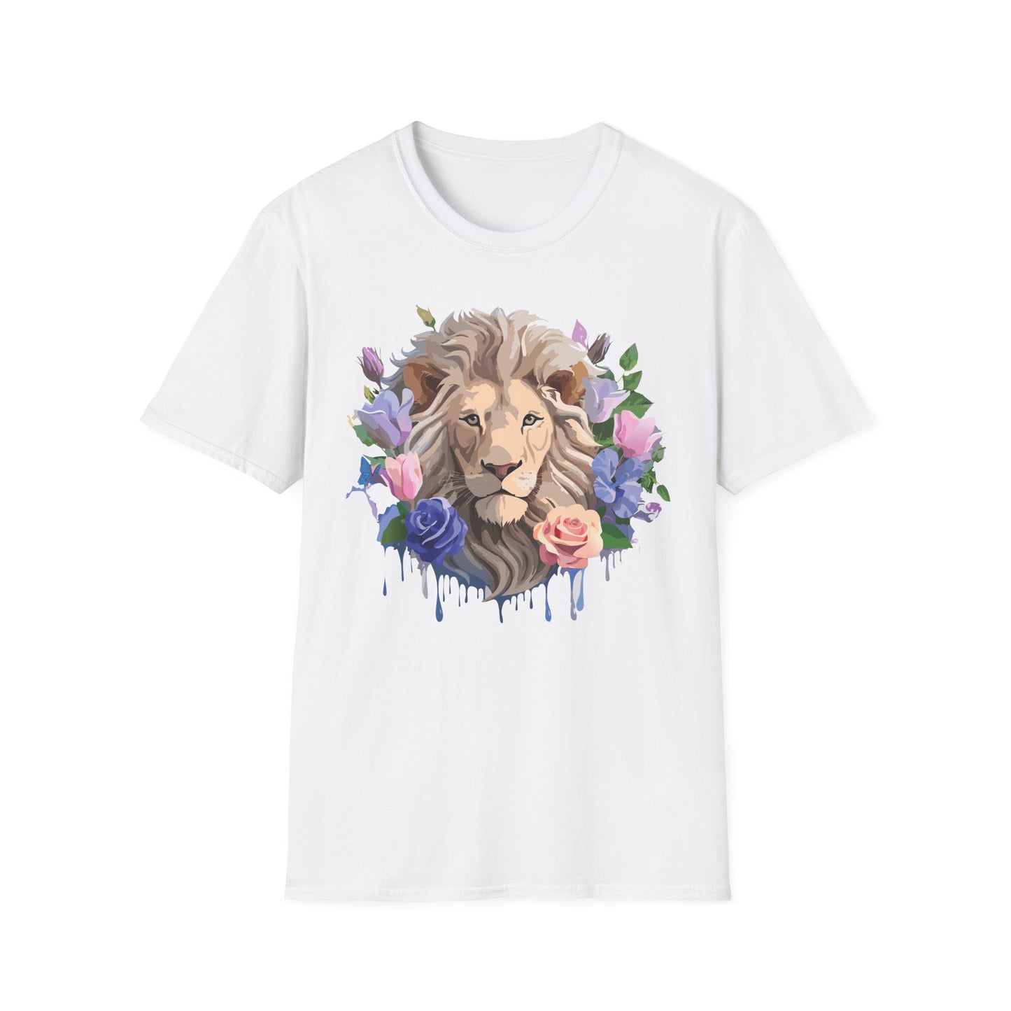 Lion Shirt, Shirt with Lion, Floral Lion Tee, Shirt with Animals