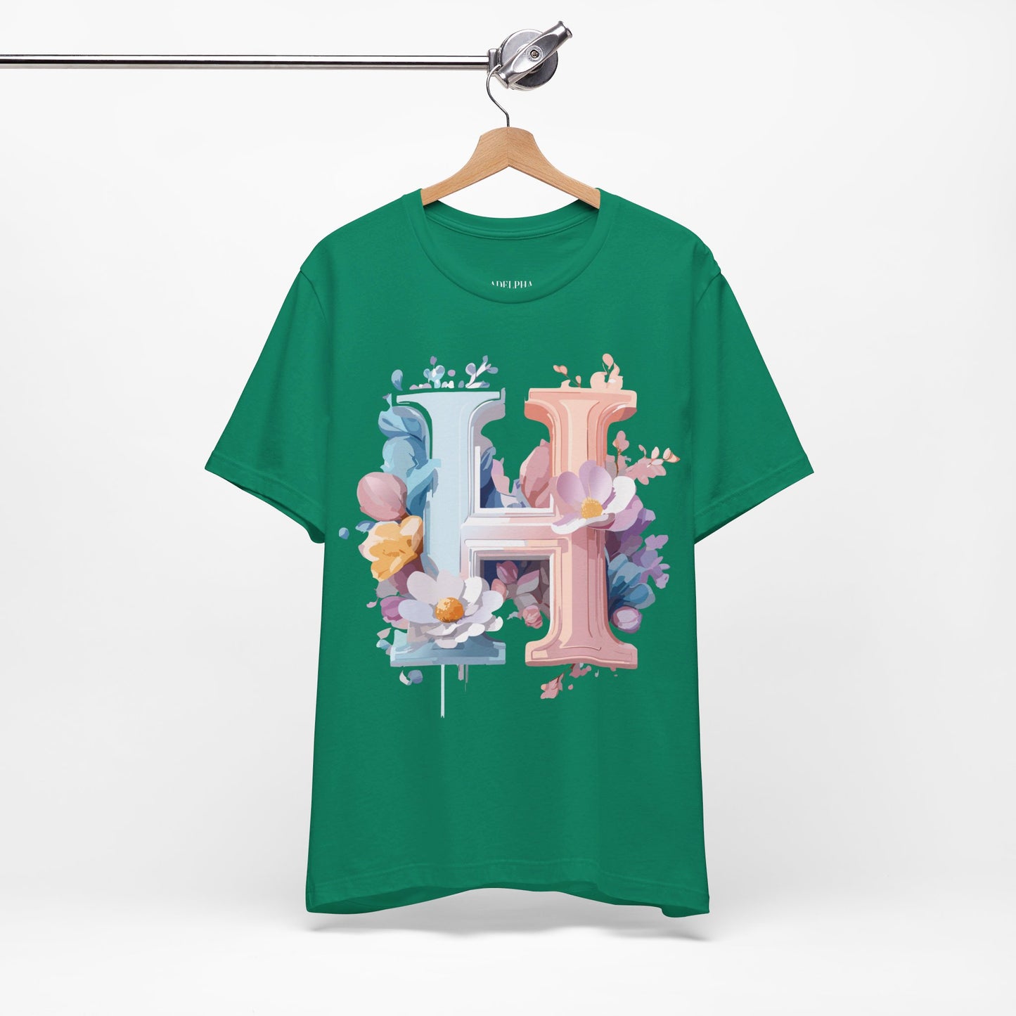 Natural Cotton Tee Shirt - Letters Collection - H Printify