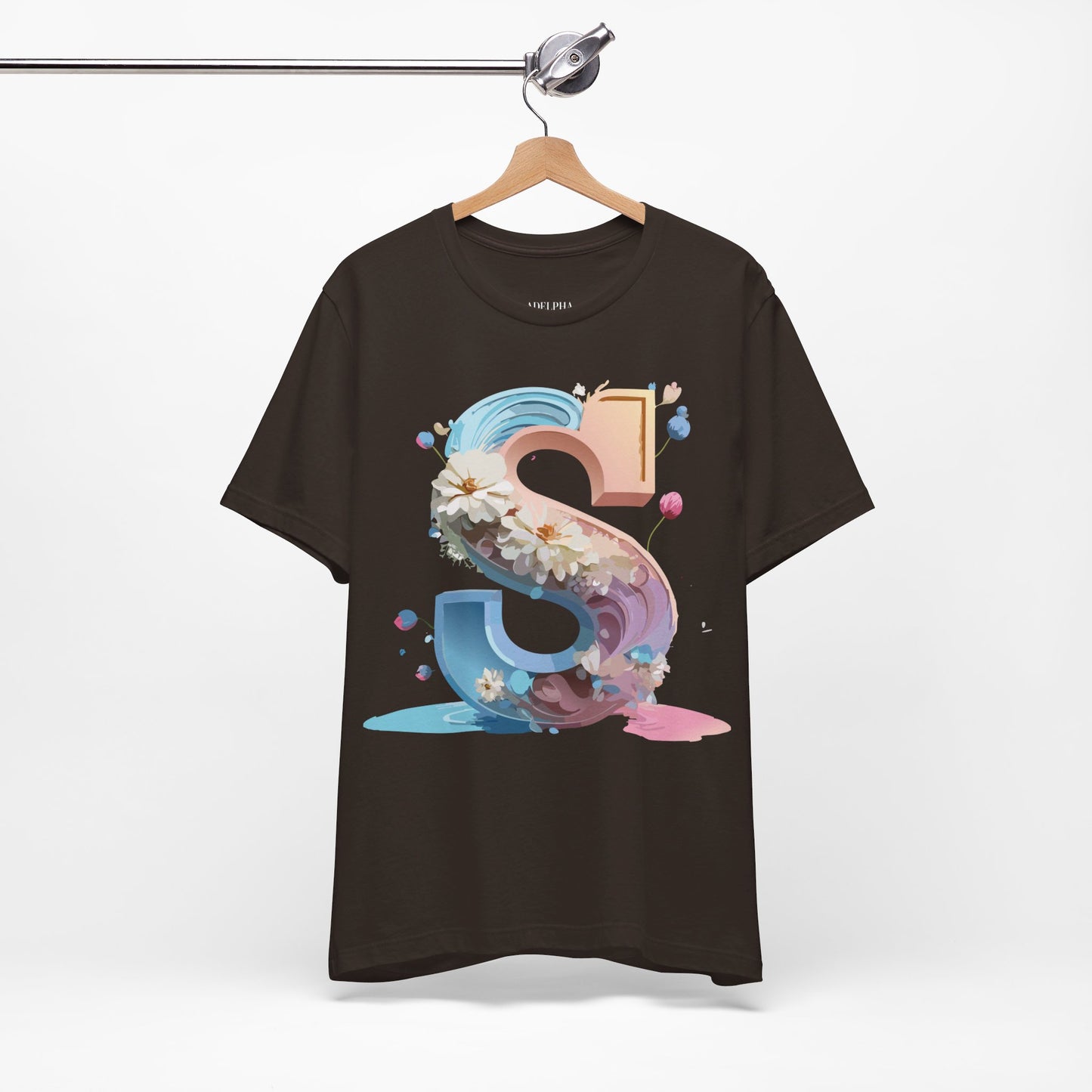 Natural Cotton Tee Shirt - Letters Collection - S Printify