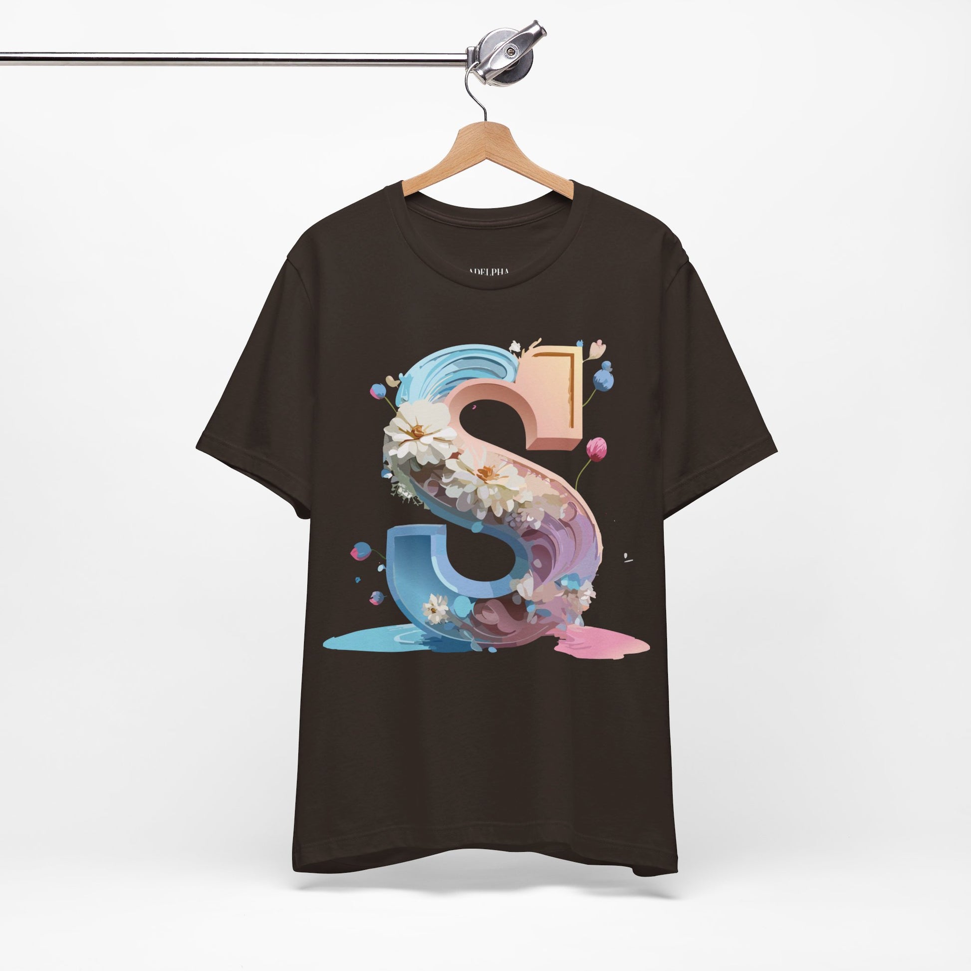 Natural Cotton Tee Shirt - Letters Collection - S Printify