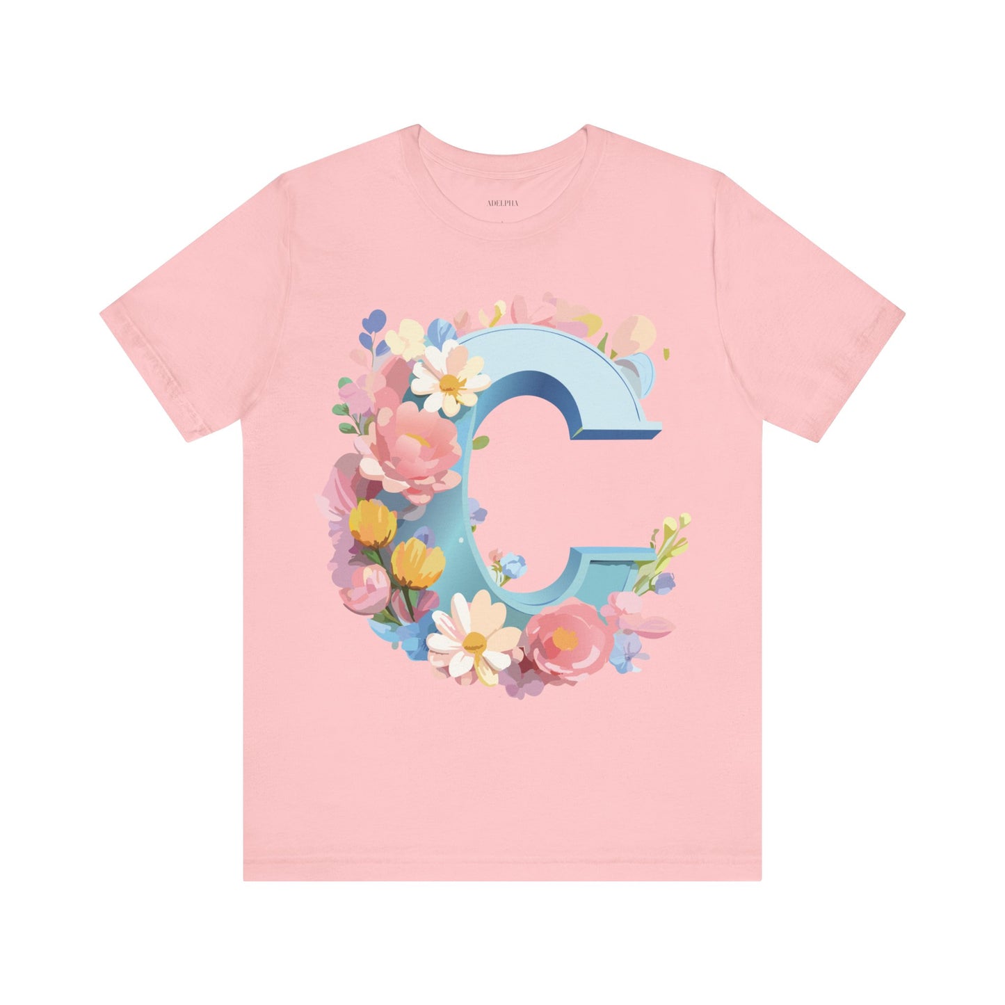 Natural Cotton Tee Shirt - Letters Collection - C Printify