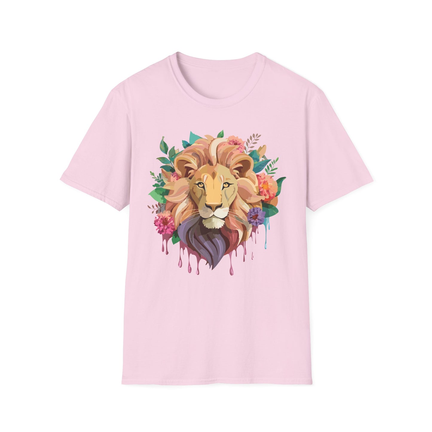 Lion Shirt, Shirt with Lion, Floral Lion Tee, Shirt with Animals