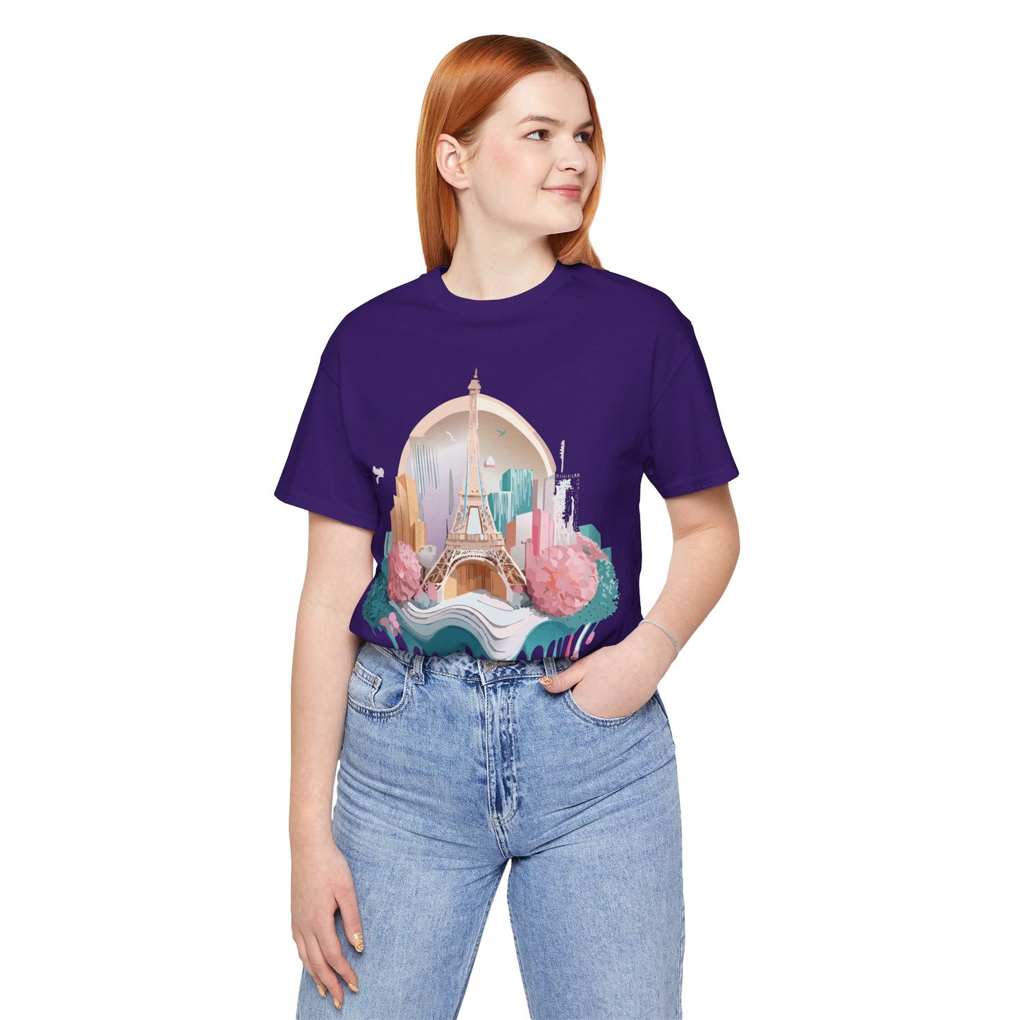 Natural Cotton Tee Shirt - Beautiful Places Collection - Paris Printify