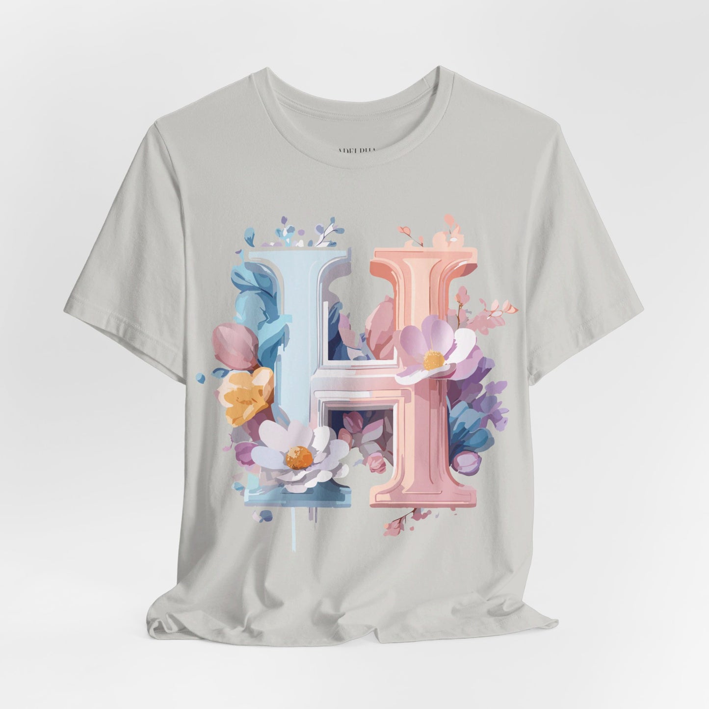 Natural Cotton Tee Shirt - Letters Collection - H Printify