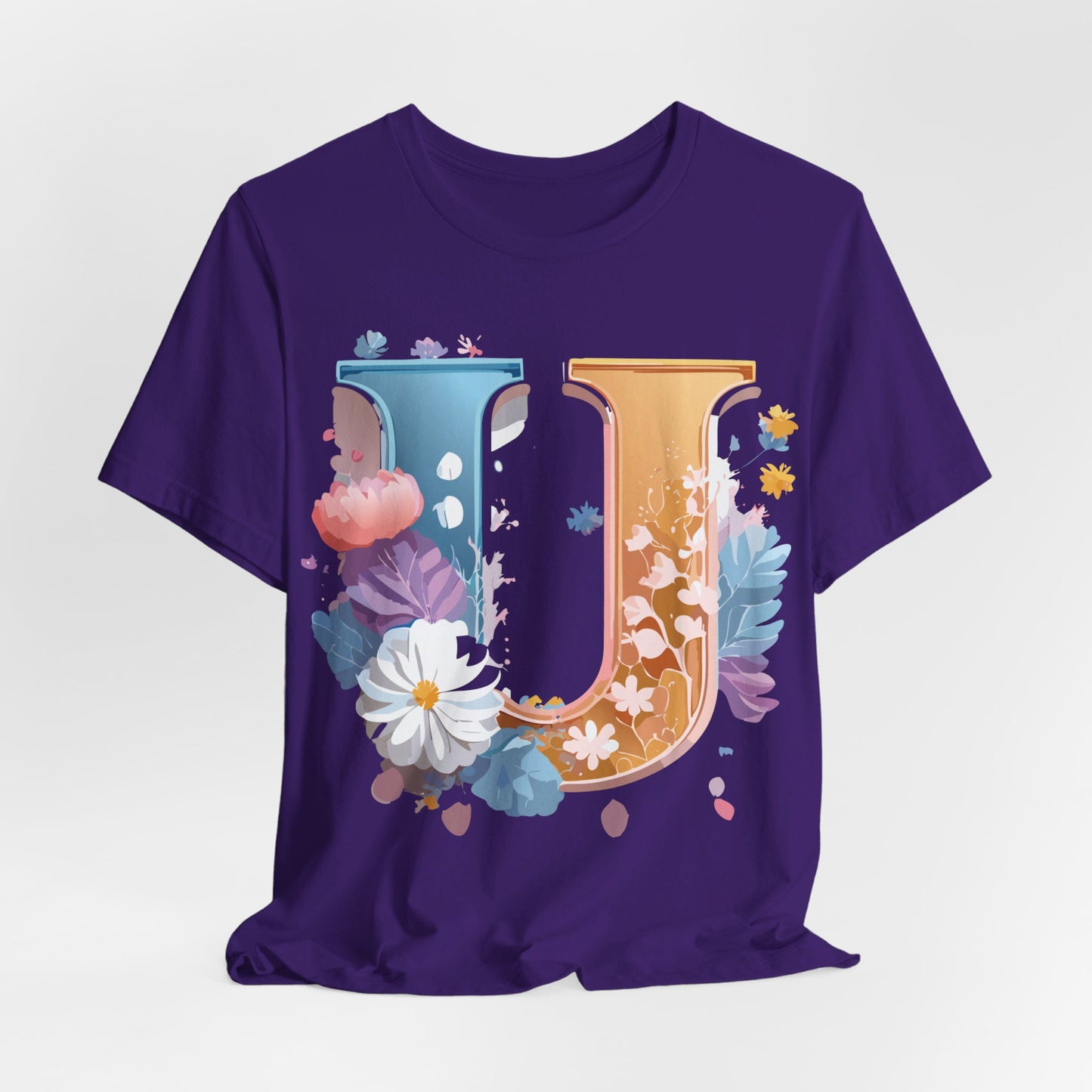 Natural Cotton Tee Shirt - Letters Collection - U Printify
