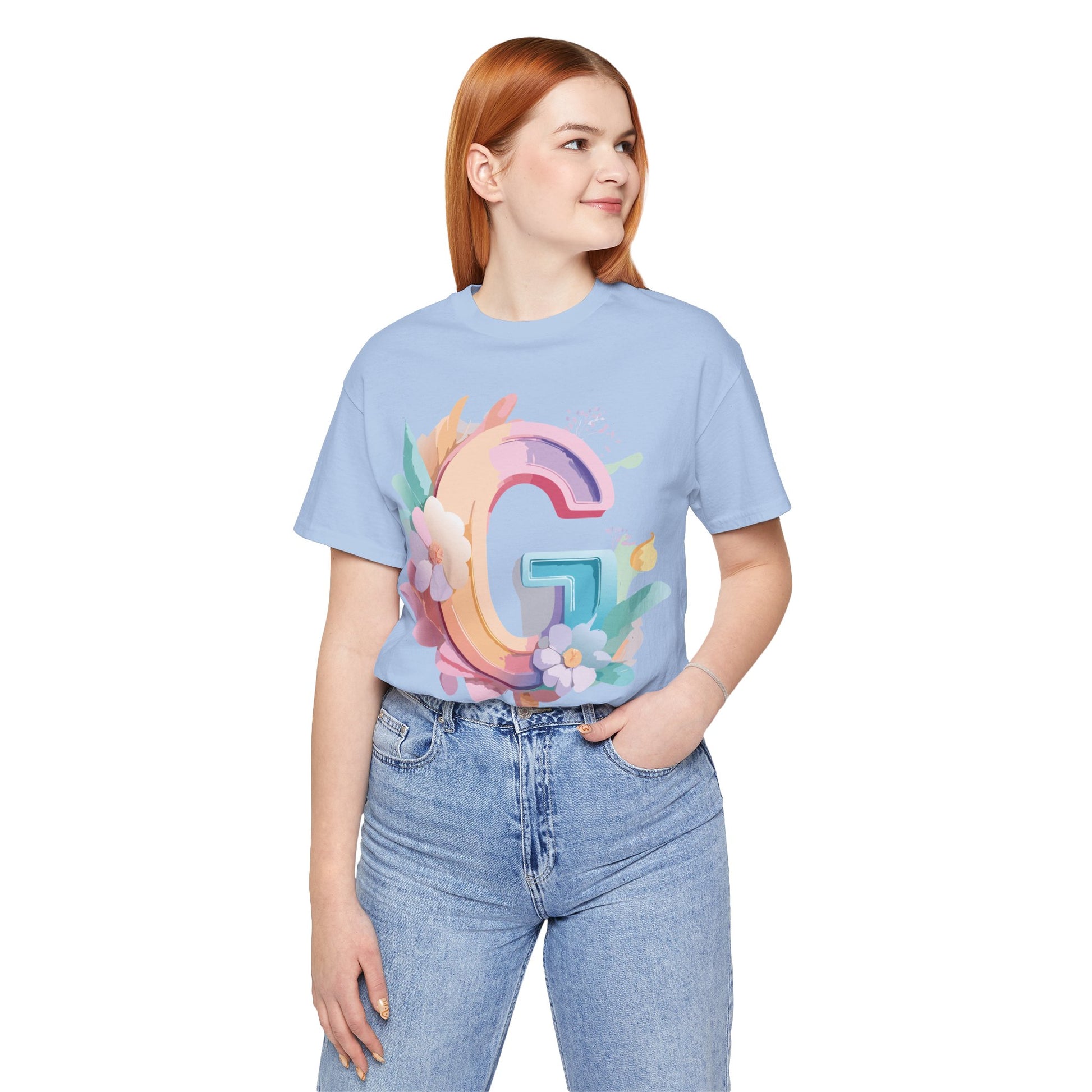 Natural Cotton Tee Shirt - Letters Collection - G Printify