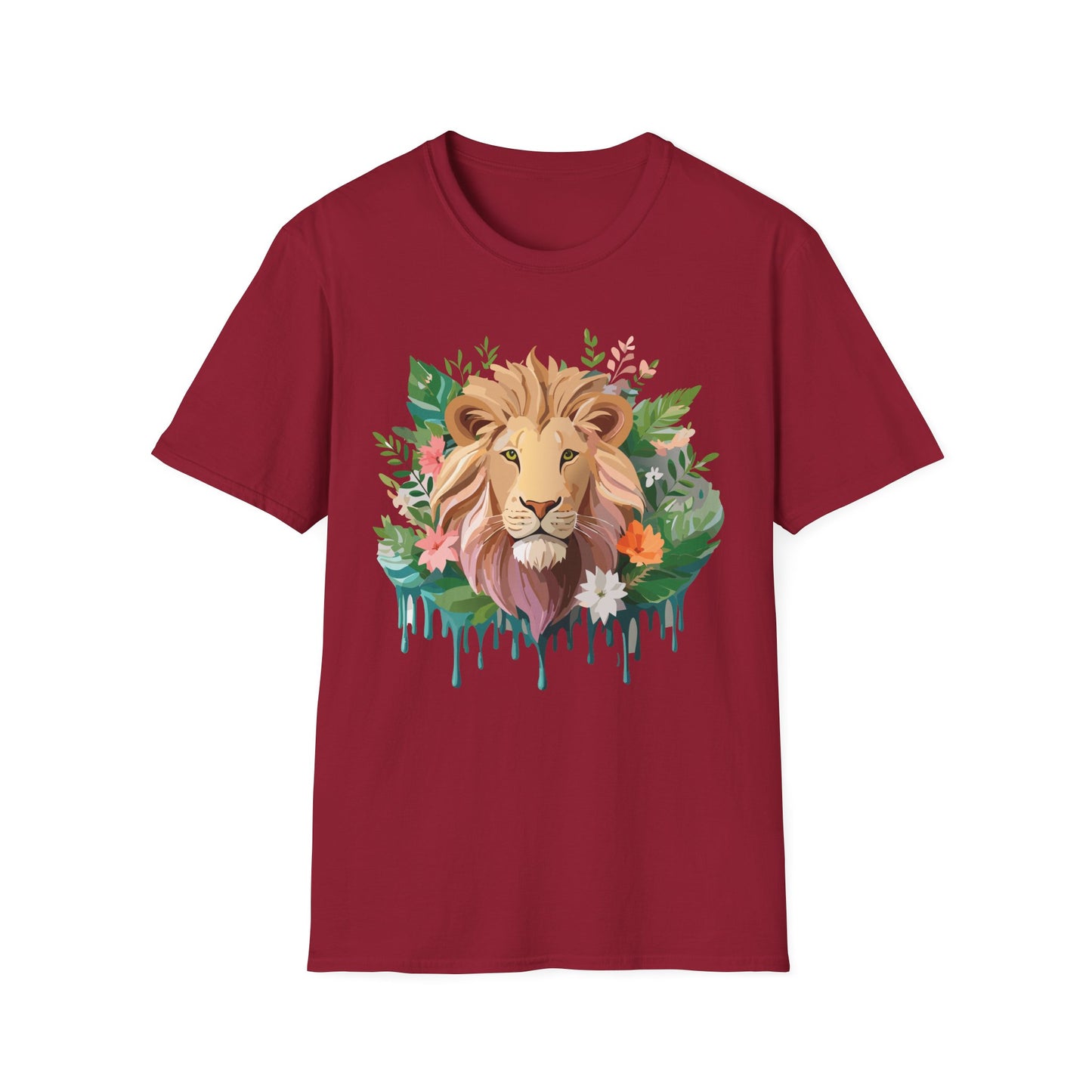 Lion Shirt, Shirt with Lion, Floral Lion Tee, Shirt with Animals